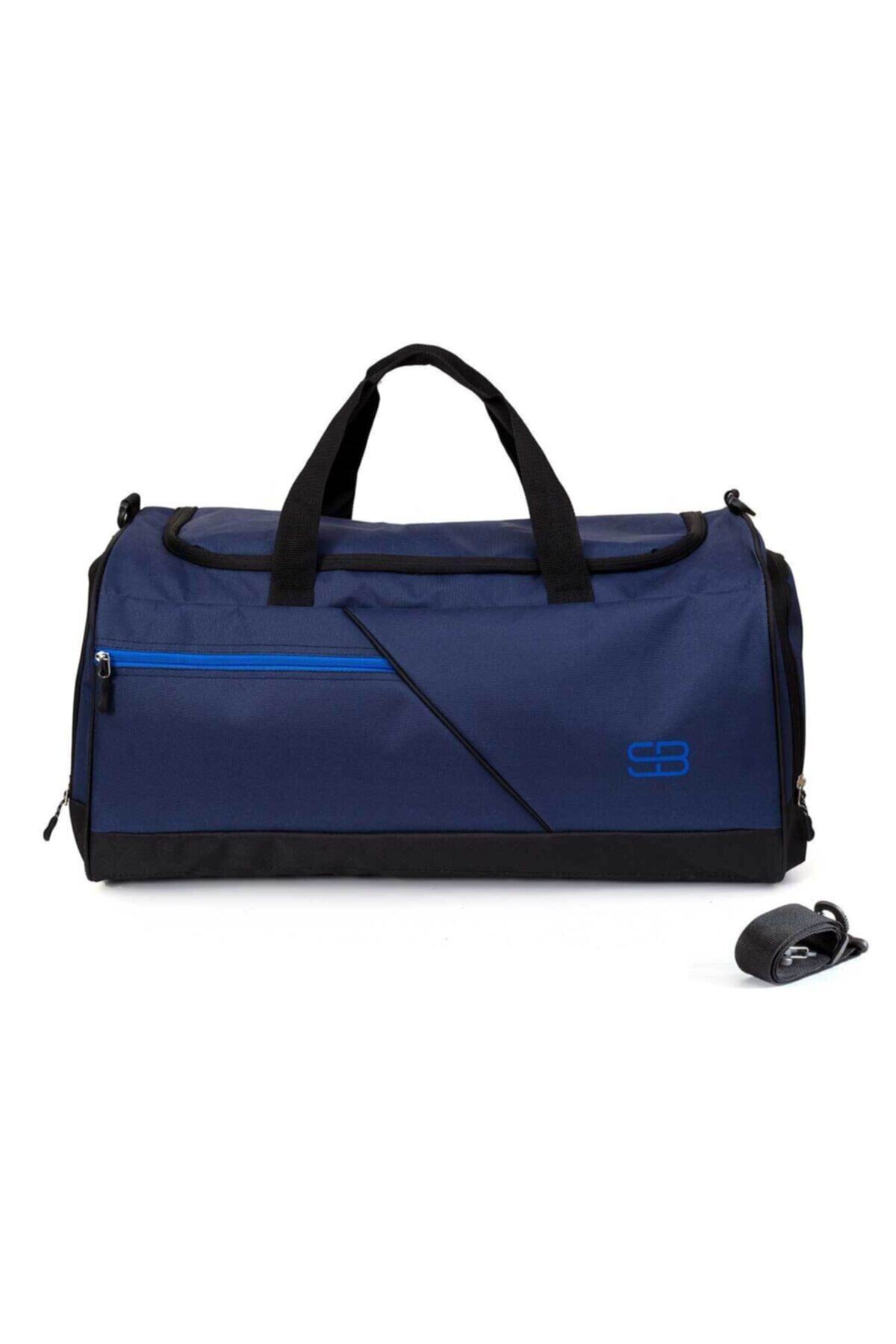 Solo Bag  Ayakkabı Gözlü Termoslu Büyük Boy Unisex Lacivert Spor Fitness Ve Seyahat Çantası - Görsel 8