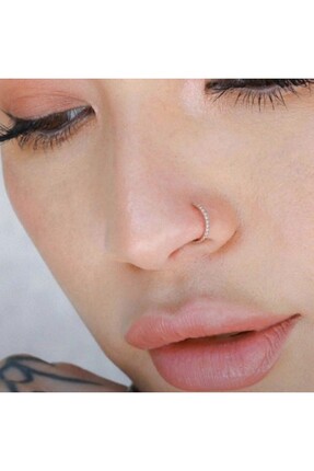 Heppii Taşlı İncecik Halka Hızma Gümüş İnce Halka Burun Hızma