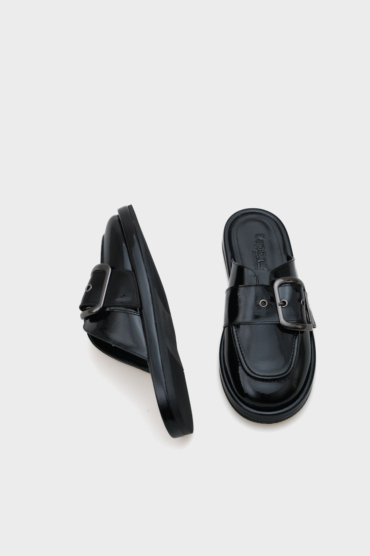 Capone Outfitters-Papuci de damă Melina cu cataramă, cu vârf închis și blană în interior 4