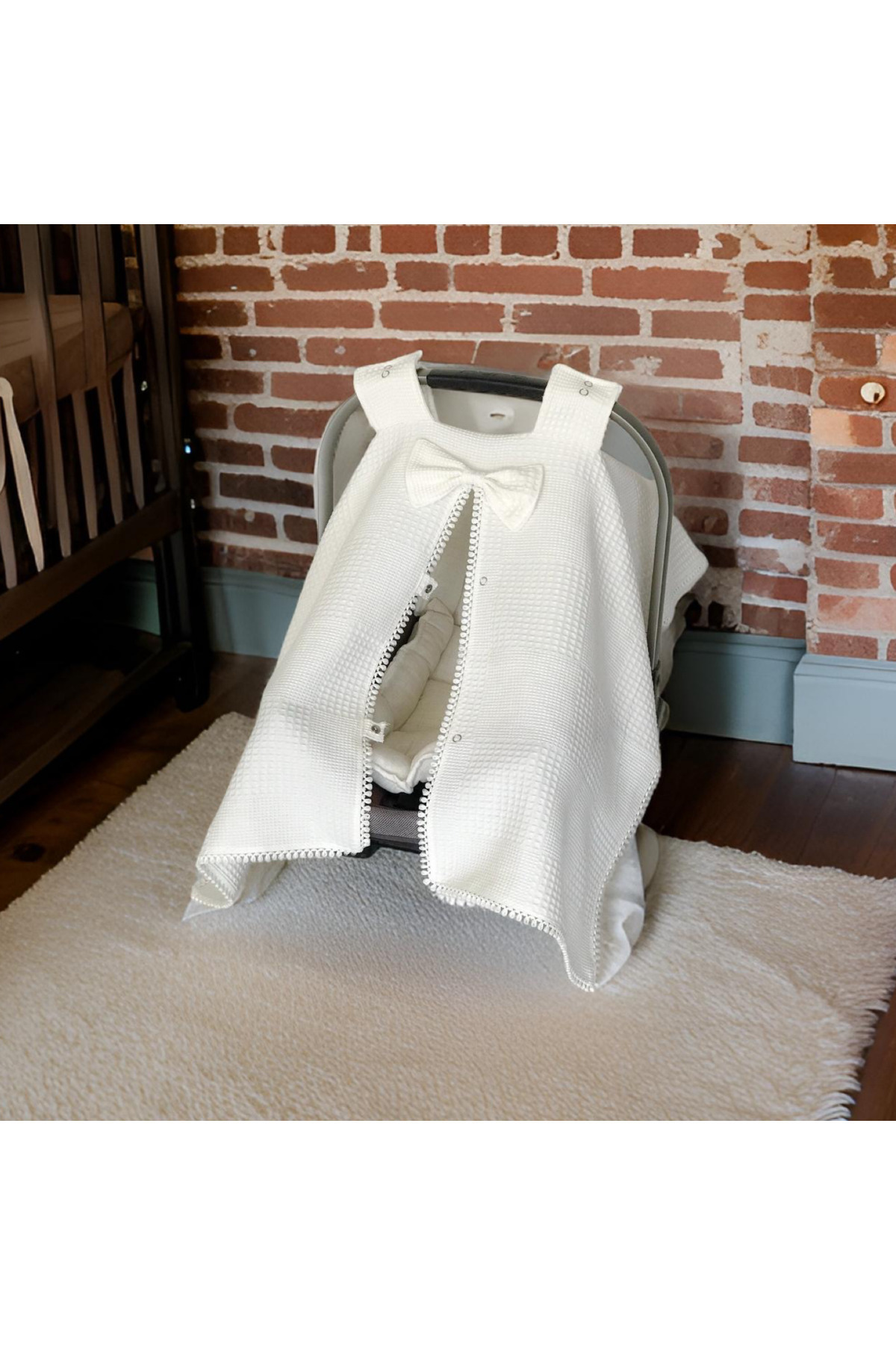 FG Store %100 Pamuk Çok Amaçlı Petek Pike Puset Örtüsü / Minder fotoğrafı 4 (önizleme)