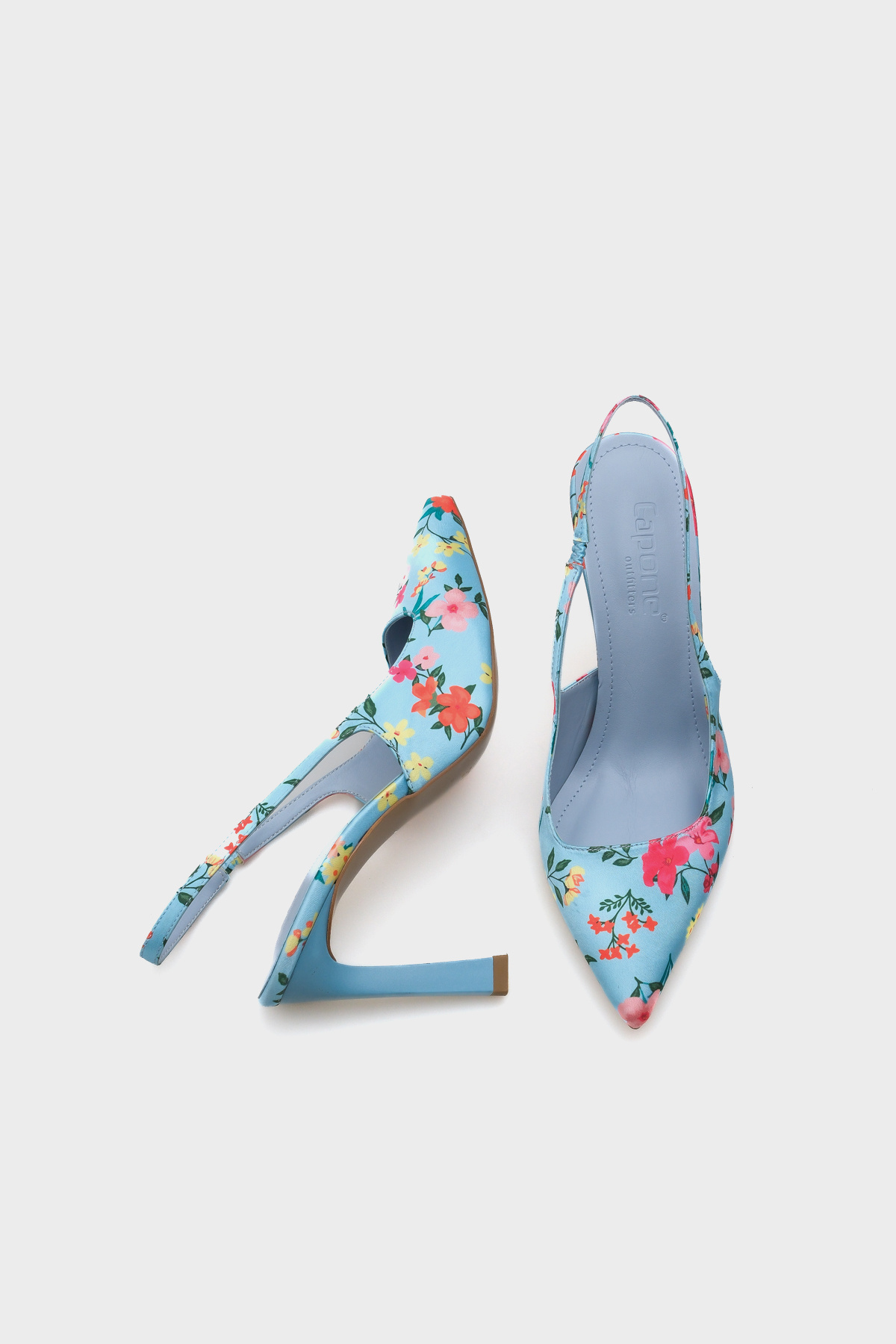 Capone Outfitters-Rebeca Damen-Schuhe mit offenem Rücken und spitzer Zehenpartie und Blumenmuster 5