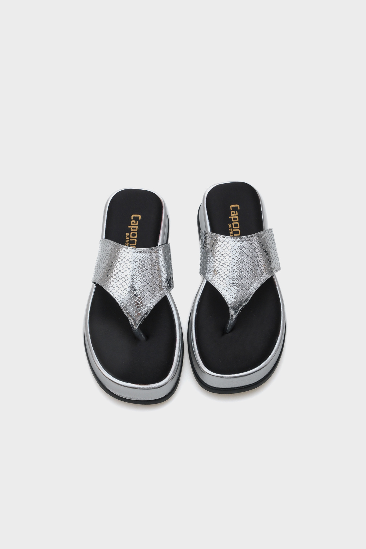Capone Outfitters-Dámské pantofle Margalo na klínovém podpatku Stone Flip Flops 5