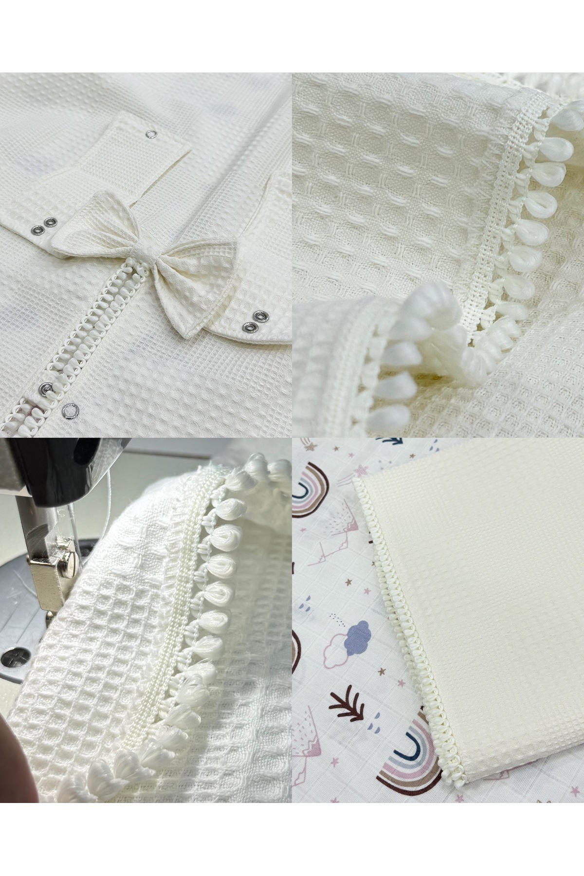 FG Store %100 Pamuk Çok Amaçlı Petek Pike Puset Örtüsü / Minder fotoğrafı 5 (önizleme)