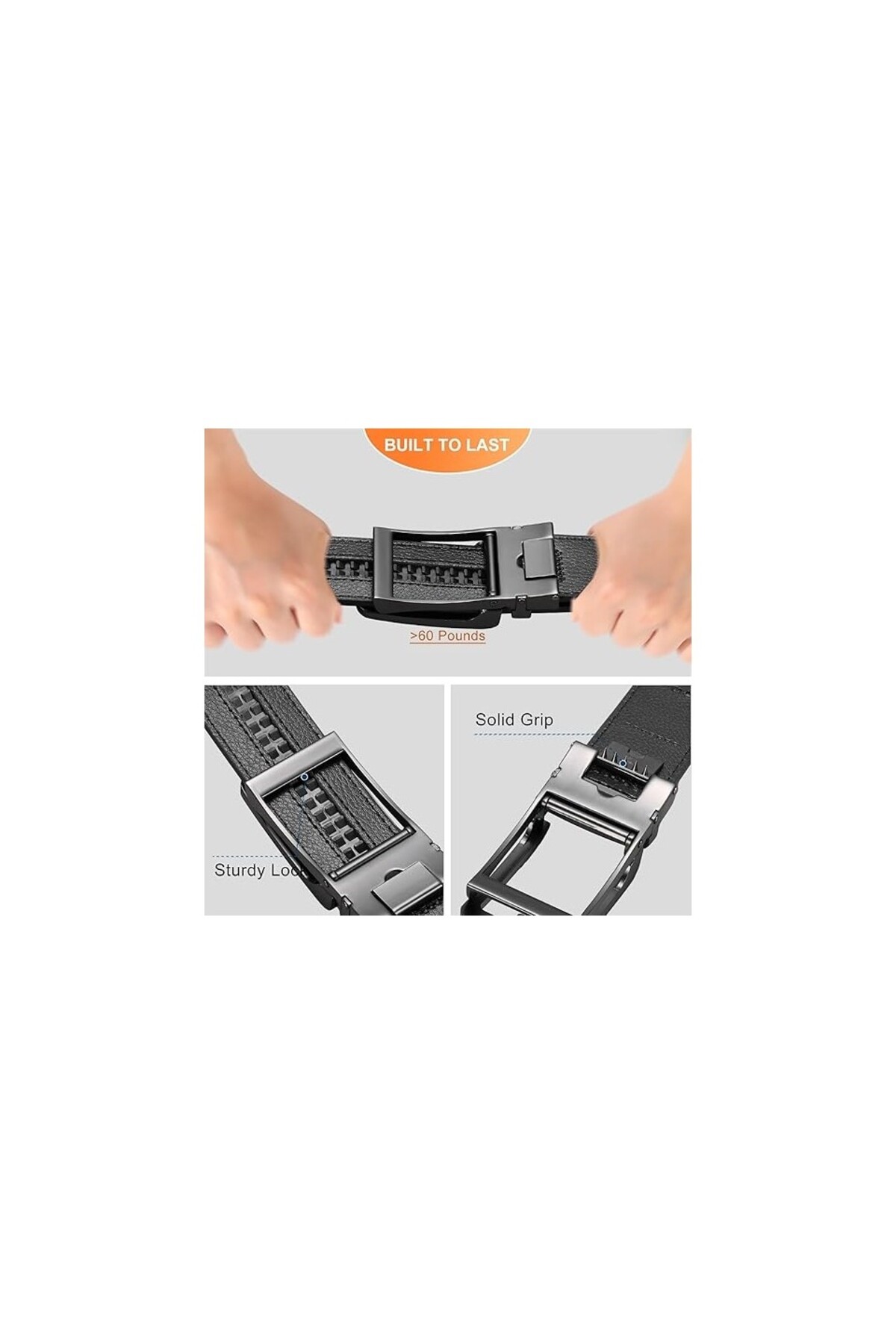 Bosskan  Otomatik Siyah Tokalı Deliksiz Klasik Erkek Kemeri - Görsel 5