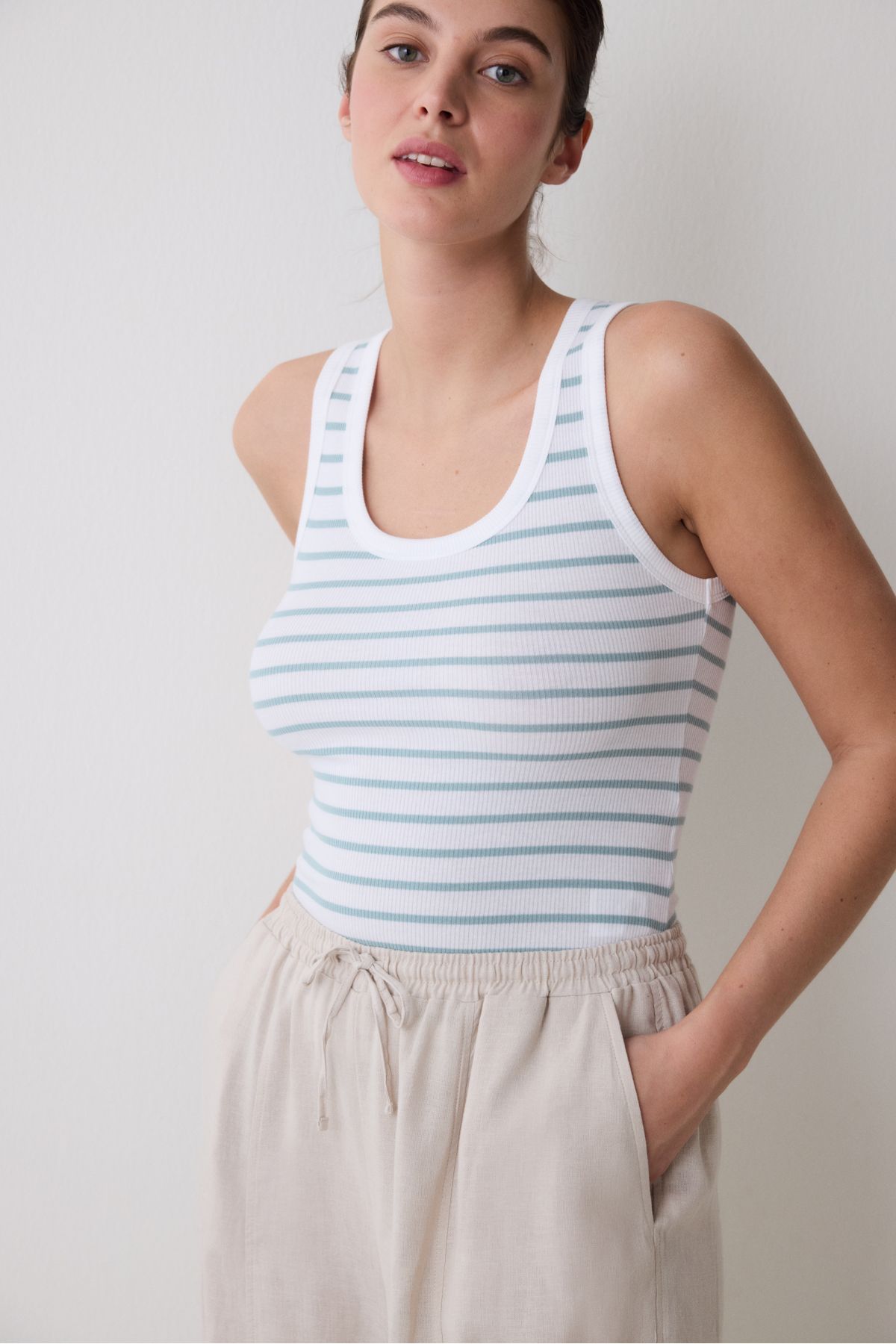 Penti-Basic Stripe Mint Top 1