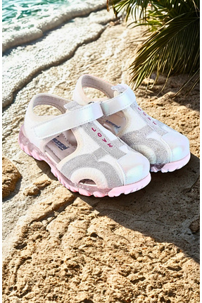 Moda Lime Kız Çocuk Bebek Cırtlı Ortopedik Alçak Taban Önü Kapalı Desenli Gün...