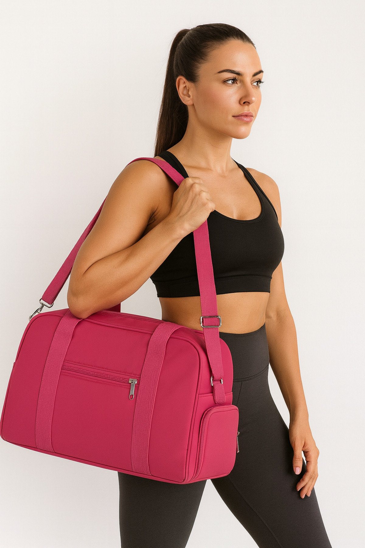 Harbor&Co.  Çok Amaçlı Suya Dayanıklı Spor ve Seyahat Çantası – Geniş Hacimli, Çok Bölmeli, Hafif Taşıma – Pembe - Görsel 3