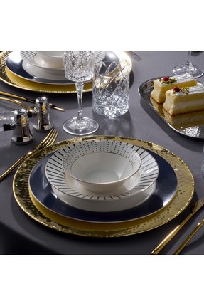 Jumbo Navy 24 Parça 6 Kişilik Yemek Takımı Mavi