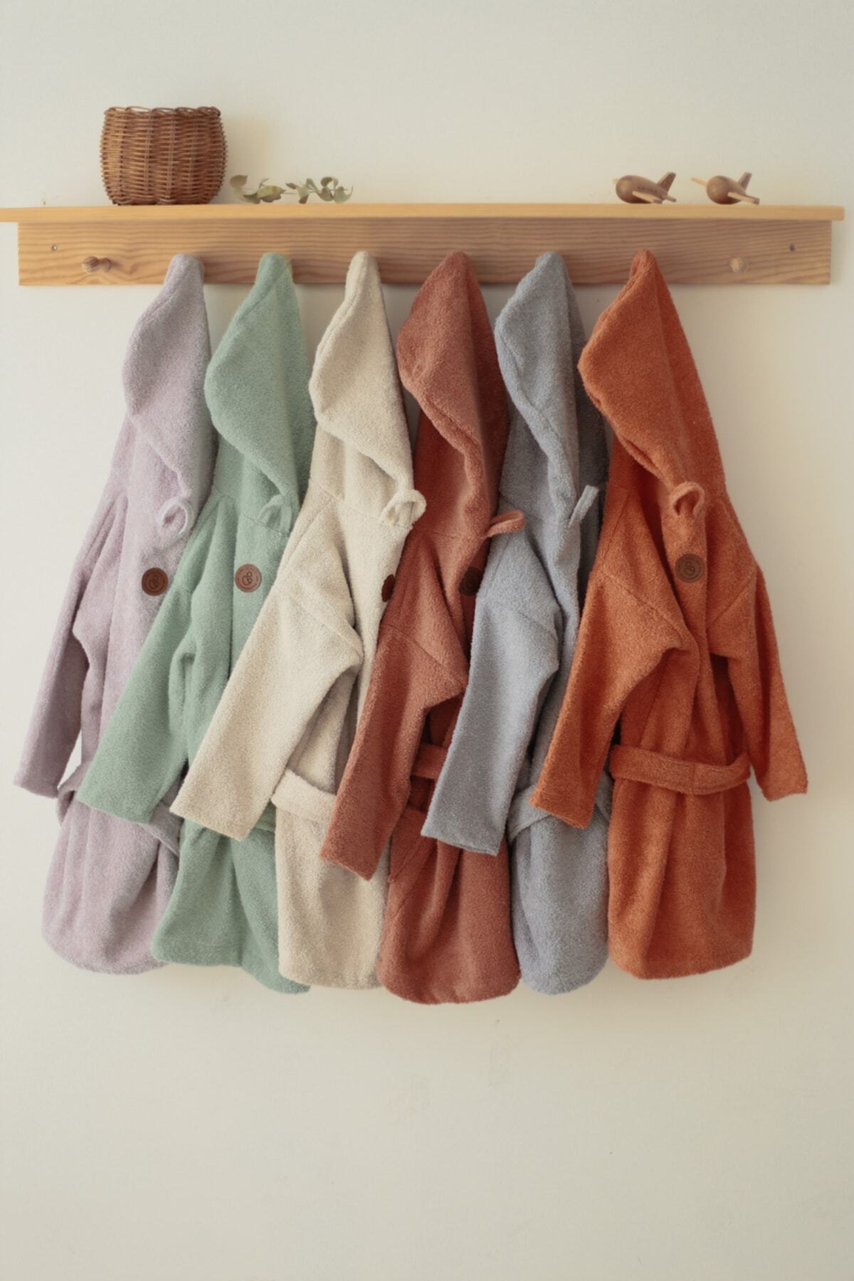 ilays beauty Buldan Dokuması Bebek/çocuk Bornozu Gri Rengi fotoğrafı 7 (önizleme)