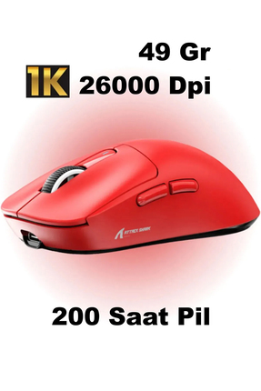 Attack Shark X3 SUPERLIGHT KABLOSUZ OYUNCU MOUSE PAW3395 (GRIP TAPE HEDİYELİ)