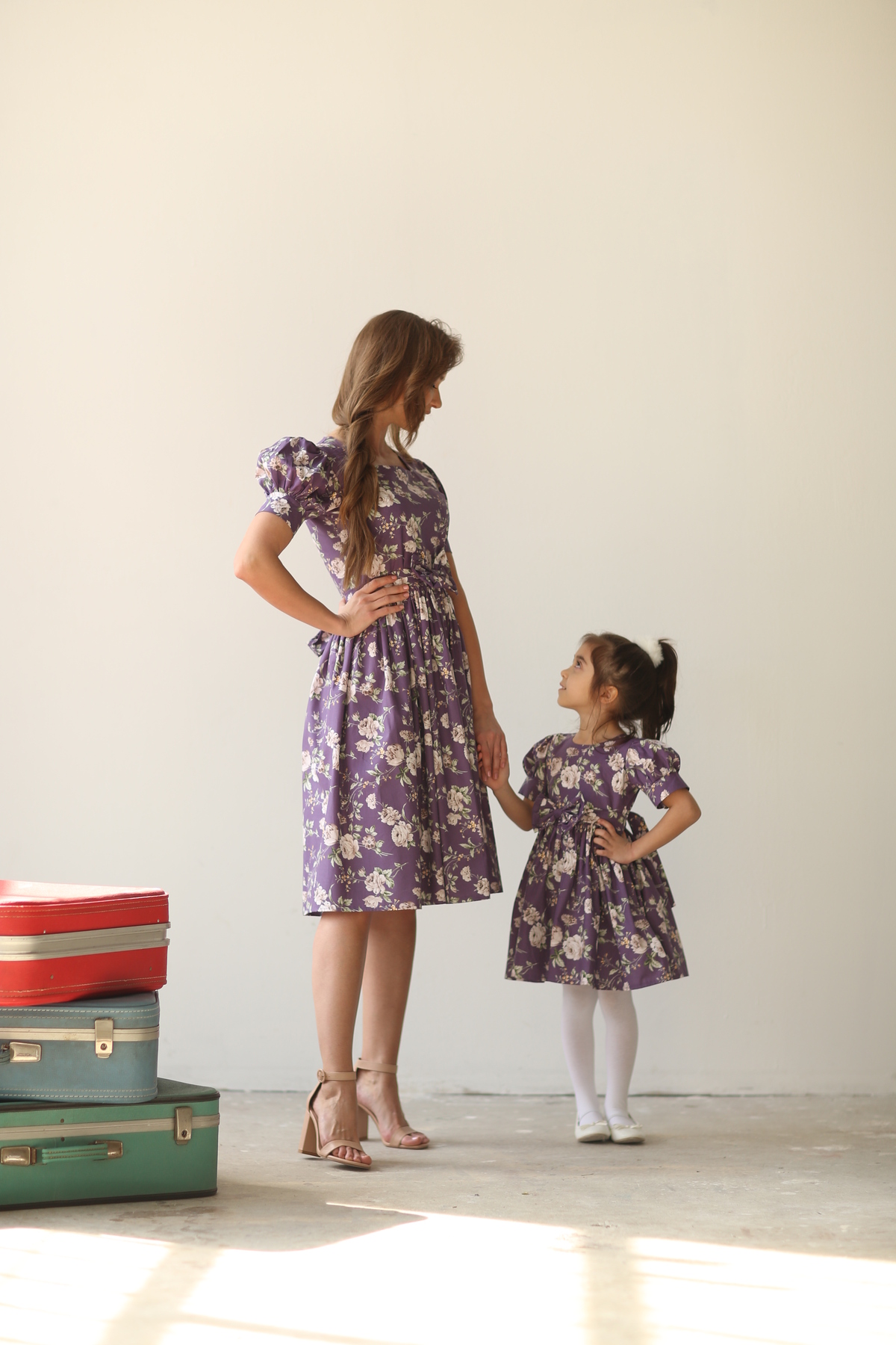 KÜÇÜĞÜM BUTİK  Mor Güllü Karpuz Kol Anne Kız Çocuk Tasarımı (TEKLİ SATILMAKTADIR) - Görsel 4