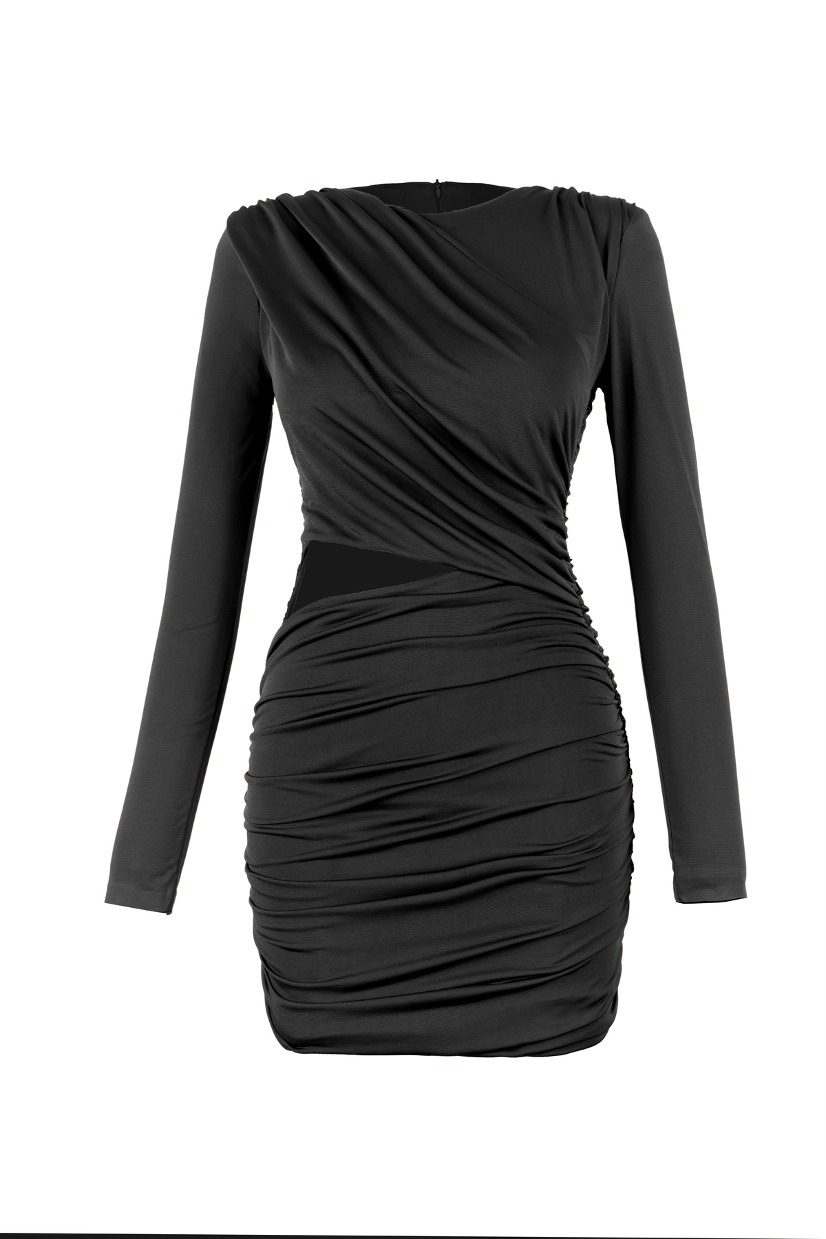 LACENOA  Eleni Drapeli Mini Elbise Siyah - Görsel 4