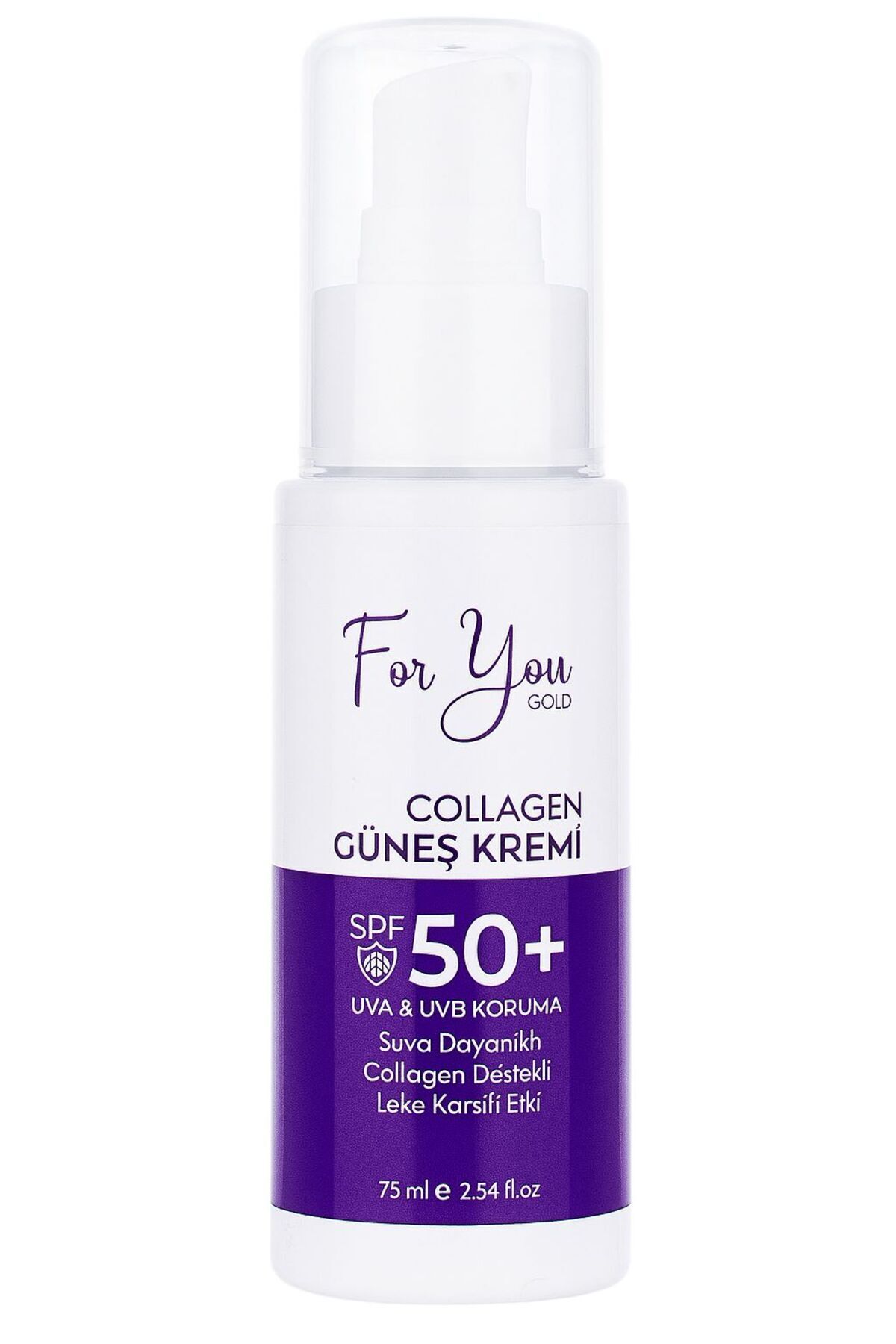 For You Gold-Collagen Supported, Anti-Blemish, High Protection Tone Equalizing Spf+50 Face and Body Sunscreen 100 ml 2