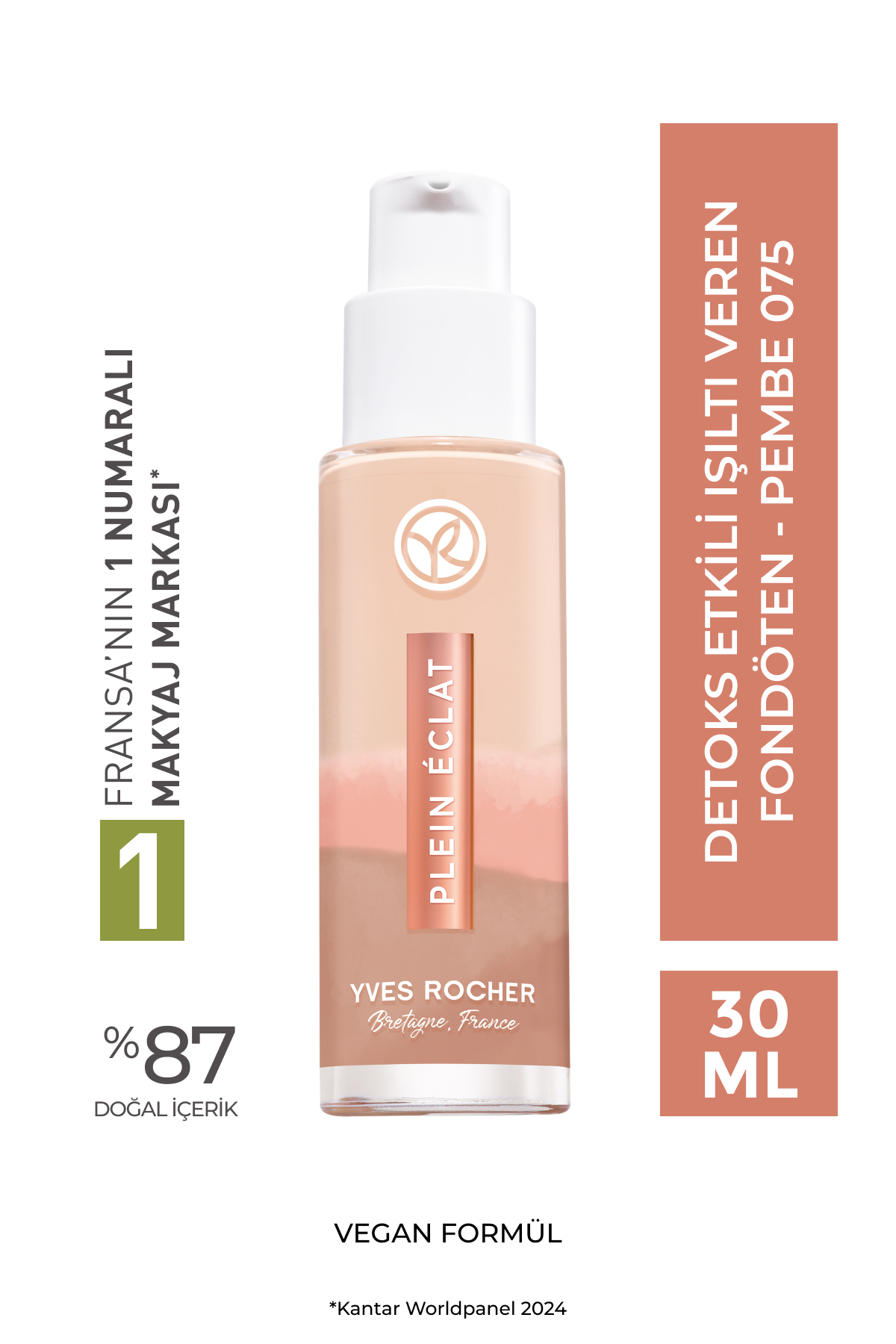Yves Rocher Detoks Etkili Işıltı Veren Fondöten- Pembe 075- 30 Ml-61721