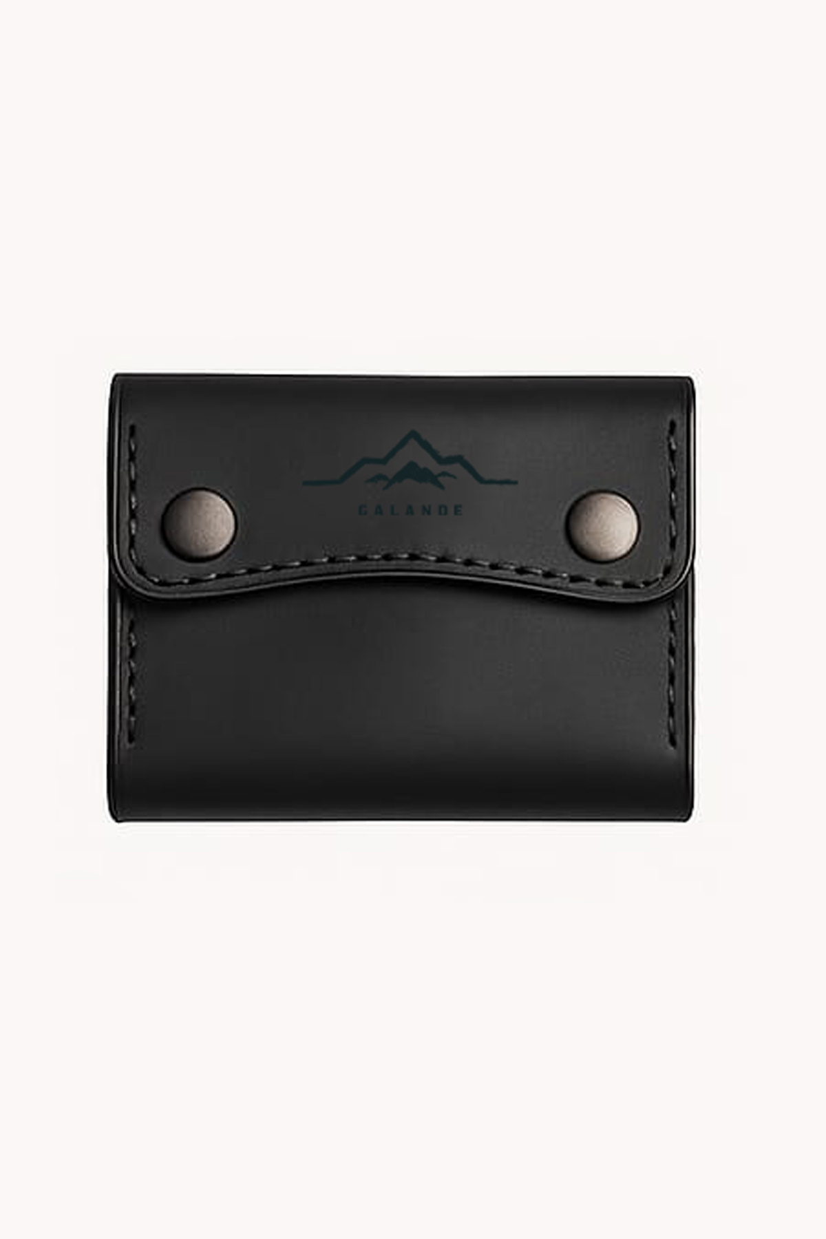 GALANDE Hakiki Deri Çıtçıtlı Kartlık - Cüzdan 3 Bölmeli Minimalist Cüzdan (El Yapımı)