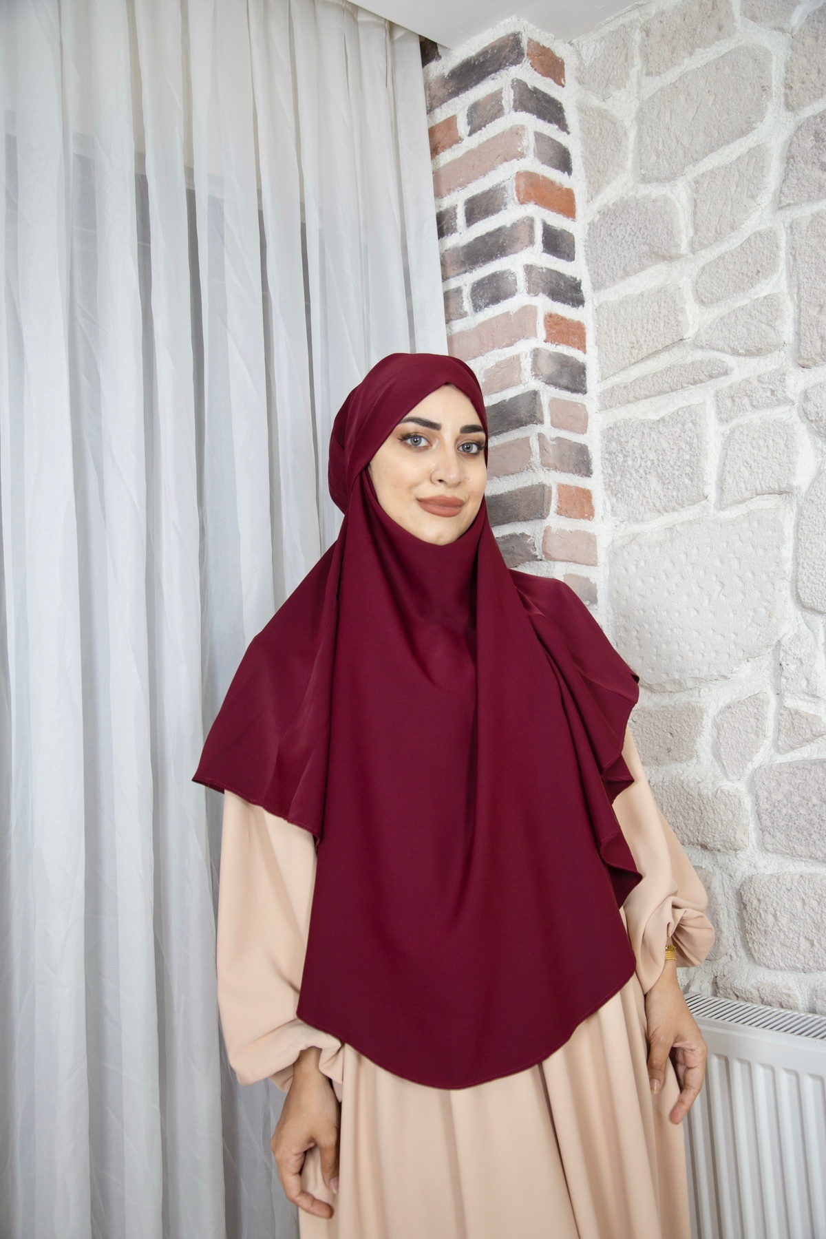 Mihrisina collection-حجاب سوفليه ذو طابق واحد، حجاب عملي، لون أسود 4