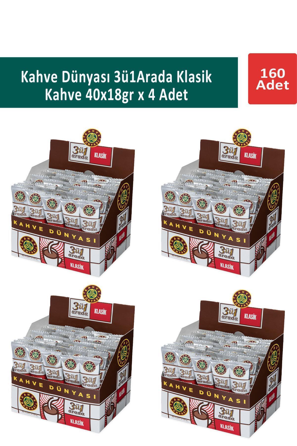 Kahve Dünyası Kahve Dünyası 3ü1 Arada Klasik Kahve 40 x 18 gr x 4 Adet