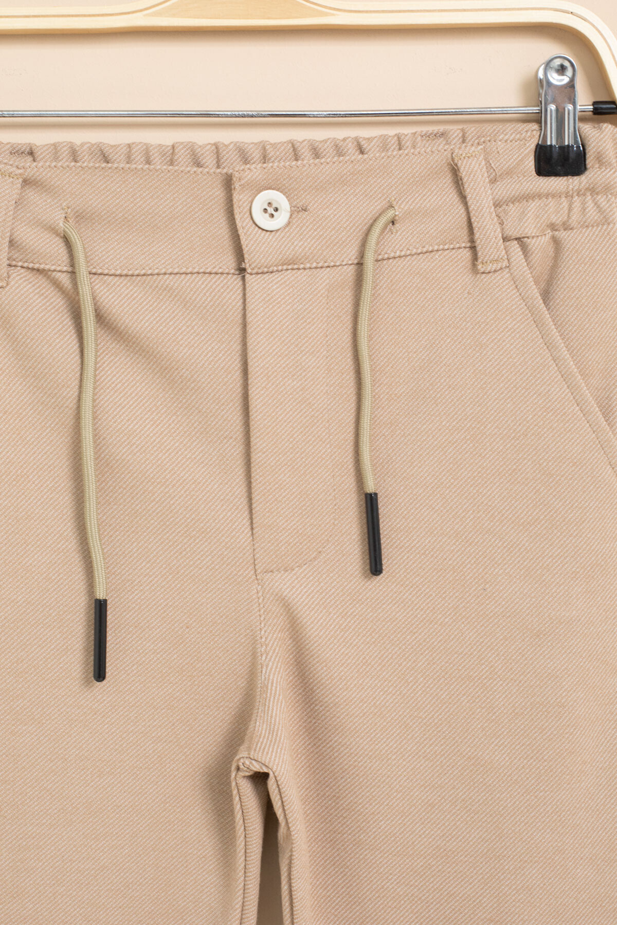 Cansın Mini-Brown Boy's Double Leg Basic Fabric Trousers with Elastic Waist 21423 2