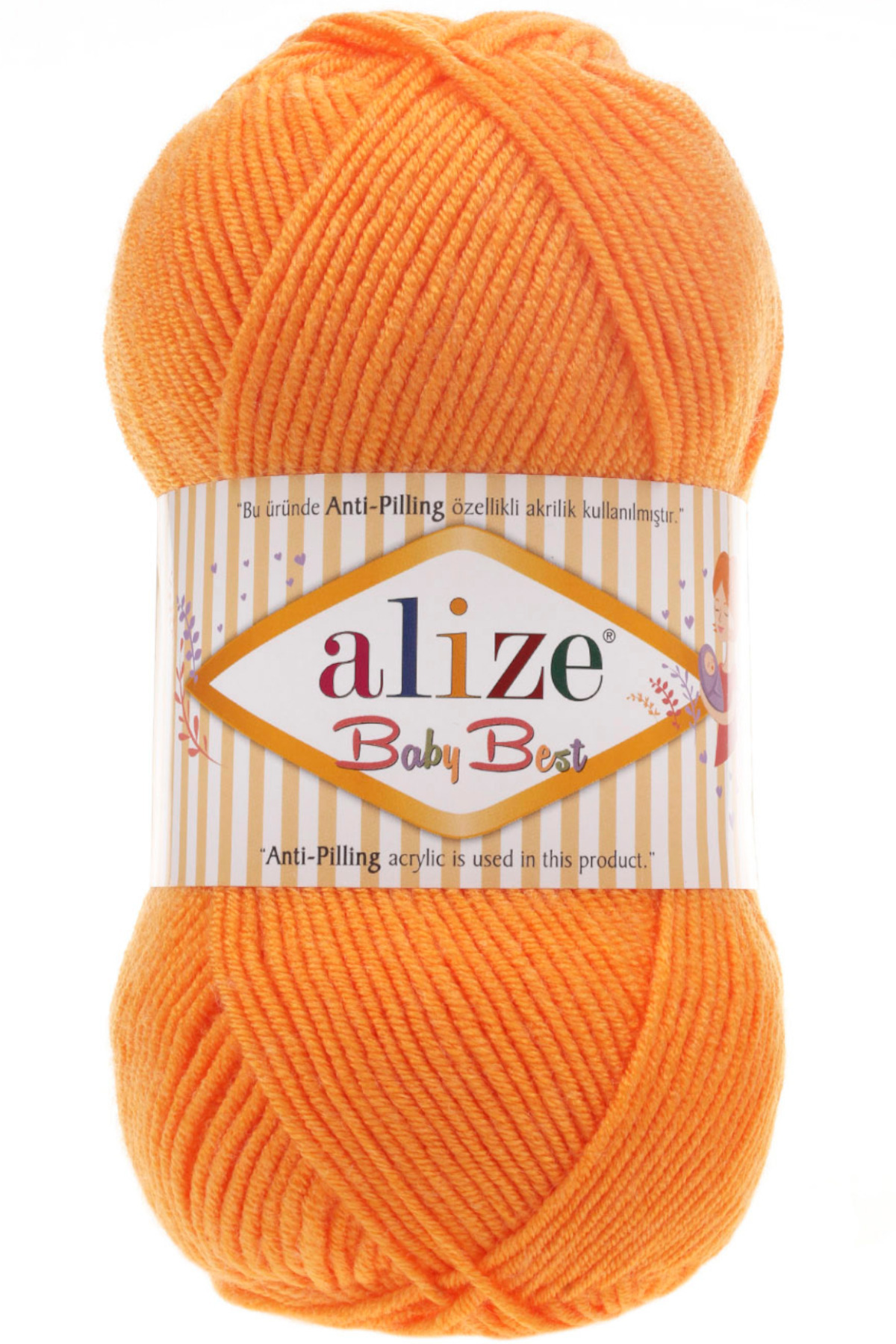 Baby Best 336 Orange 10% Bamboo - 90% Acrylic (anti-pilling Acrylic) / 100 Gr - 240 M