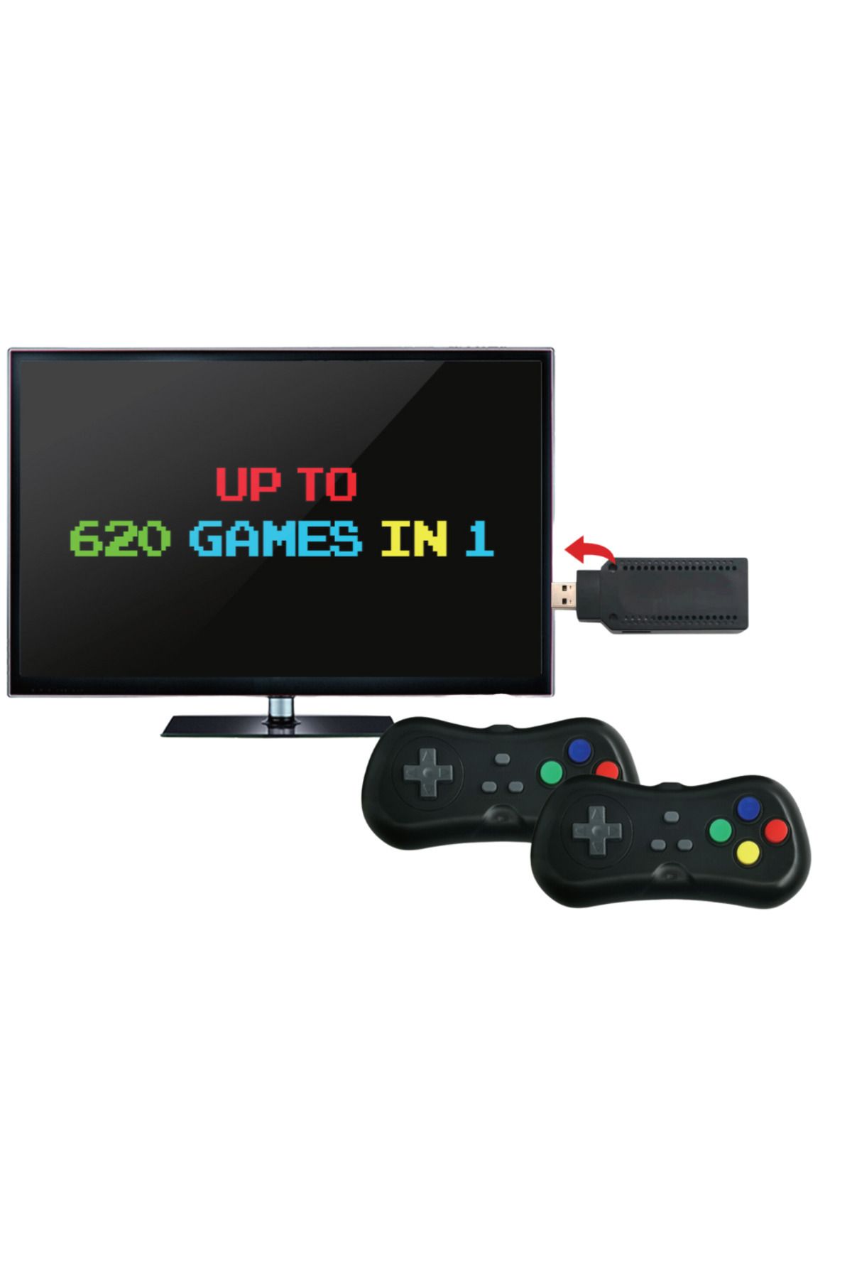 Blasko-Wireless retro game console 620 games, 2 controllers, USB TV compatible 3