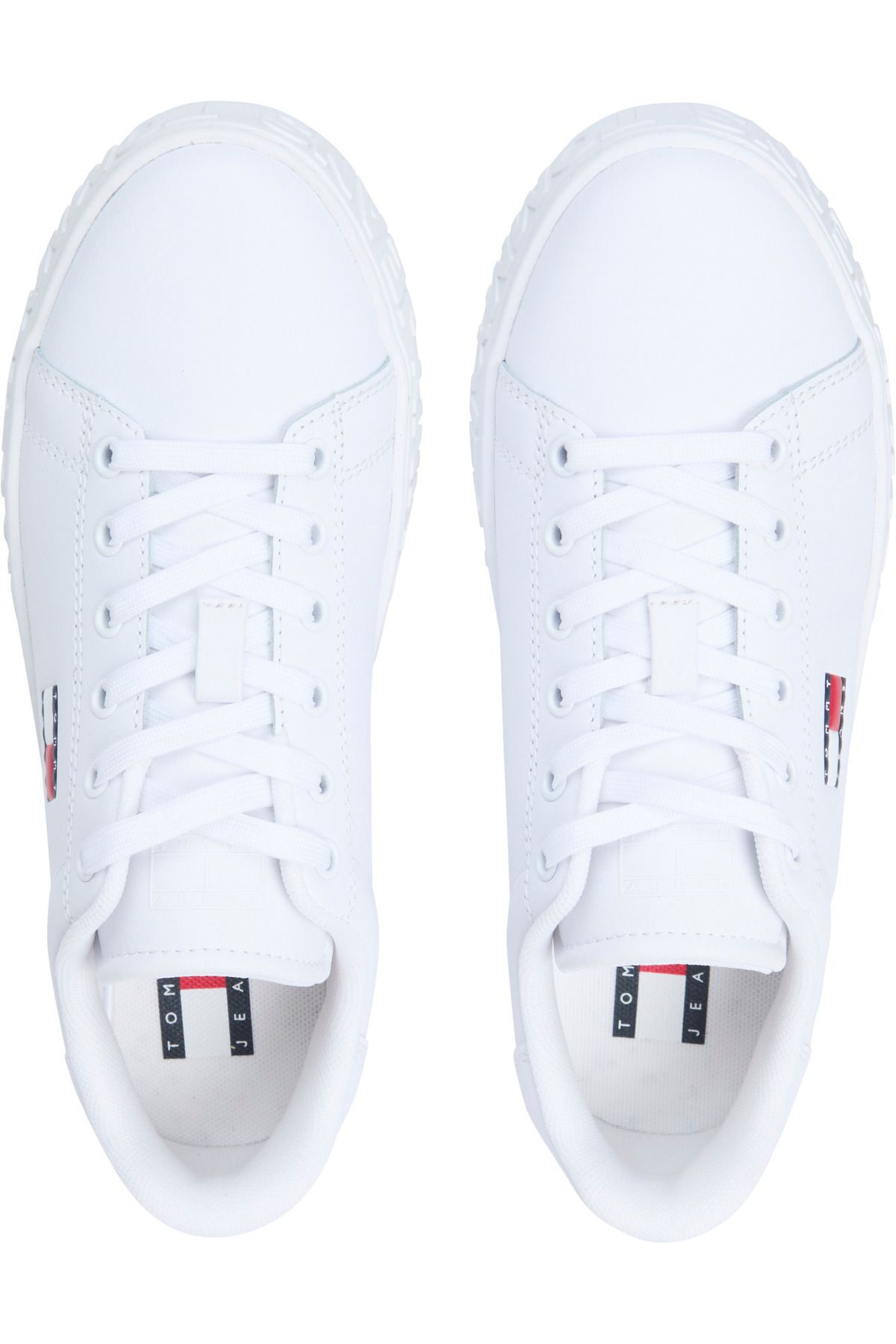 Tommy Hilfiger-Pohodlné dámske biele tenisky – plochá podrážka, nízky členok, logo EN0EN02703-YBS 5