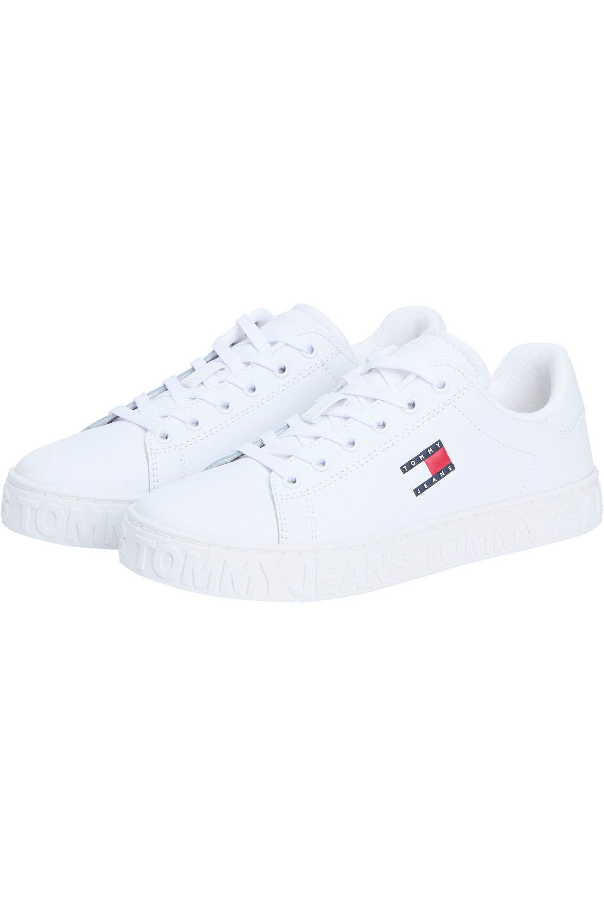 Tommy Hilfiger-Pohodlné dámske biele tenisky – plochá podrážka, nízky členok, logo EN0EN02703-YBS 4