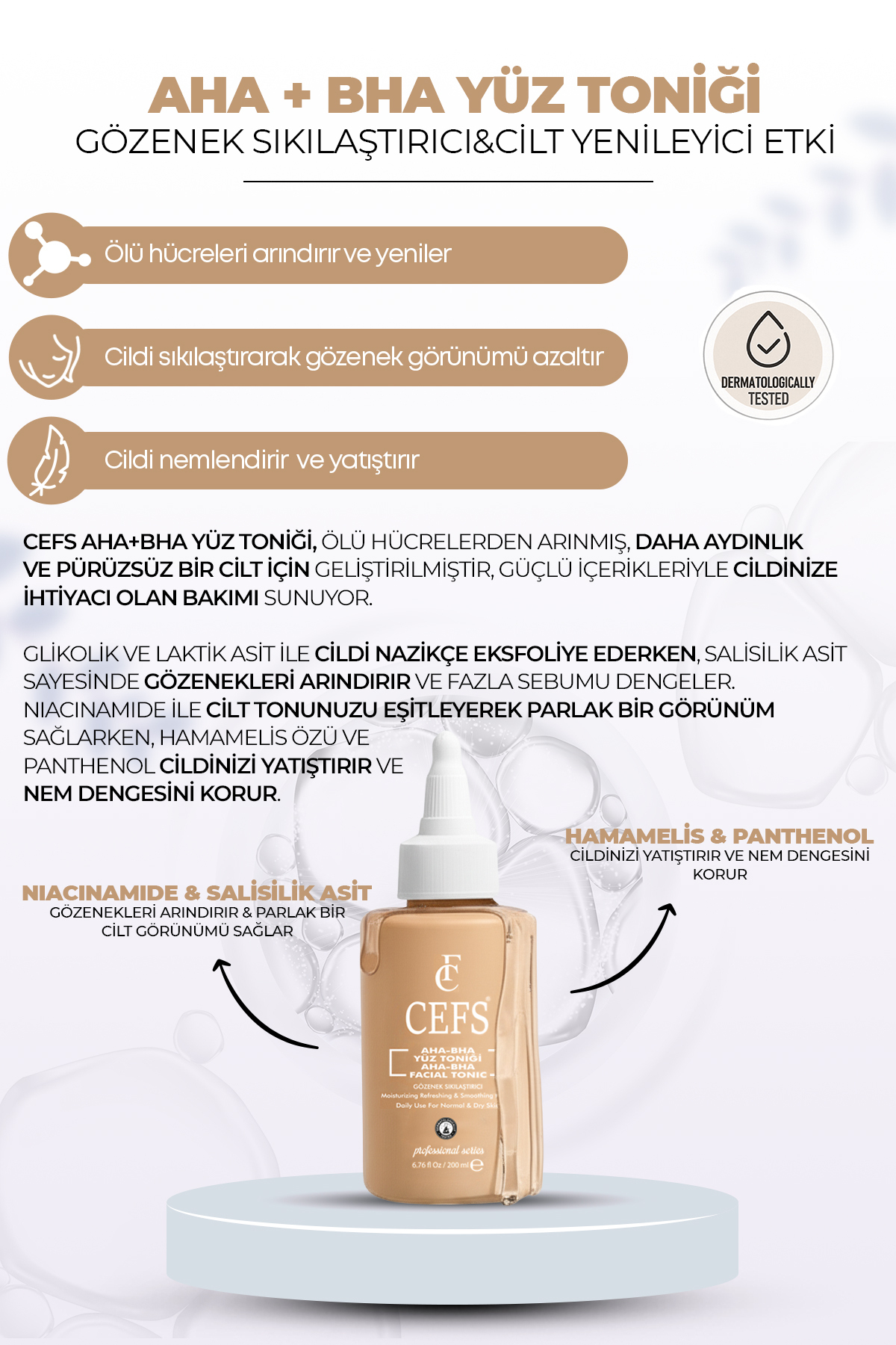 Gözenek Sıkılaştırıcı Leke Karşıtı Tonik Derinlemesine Arındırıcı Aha-Bha Tonik 200 ML — A09 — تصویر 5 از 6