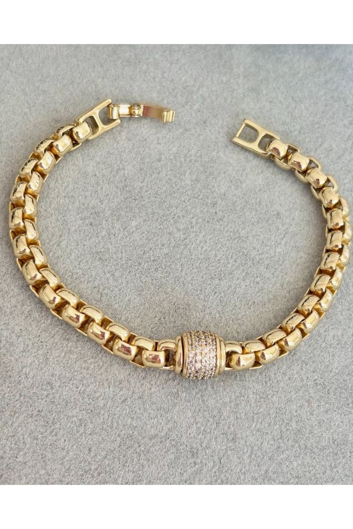 Genel Markalar Taş Detaylı Gurmet Gold Bileklik (14k Gold/17+2cm) görsel 3