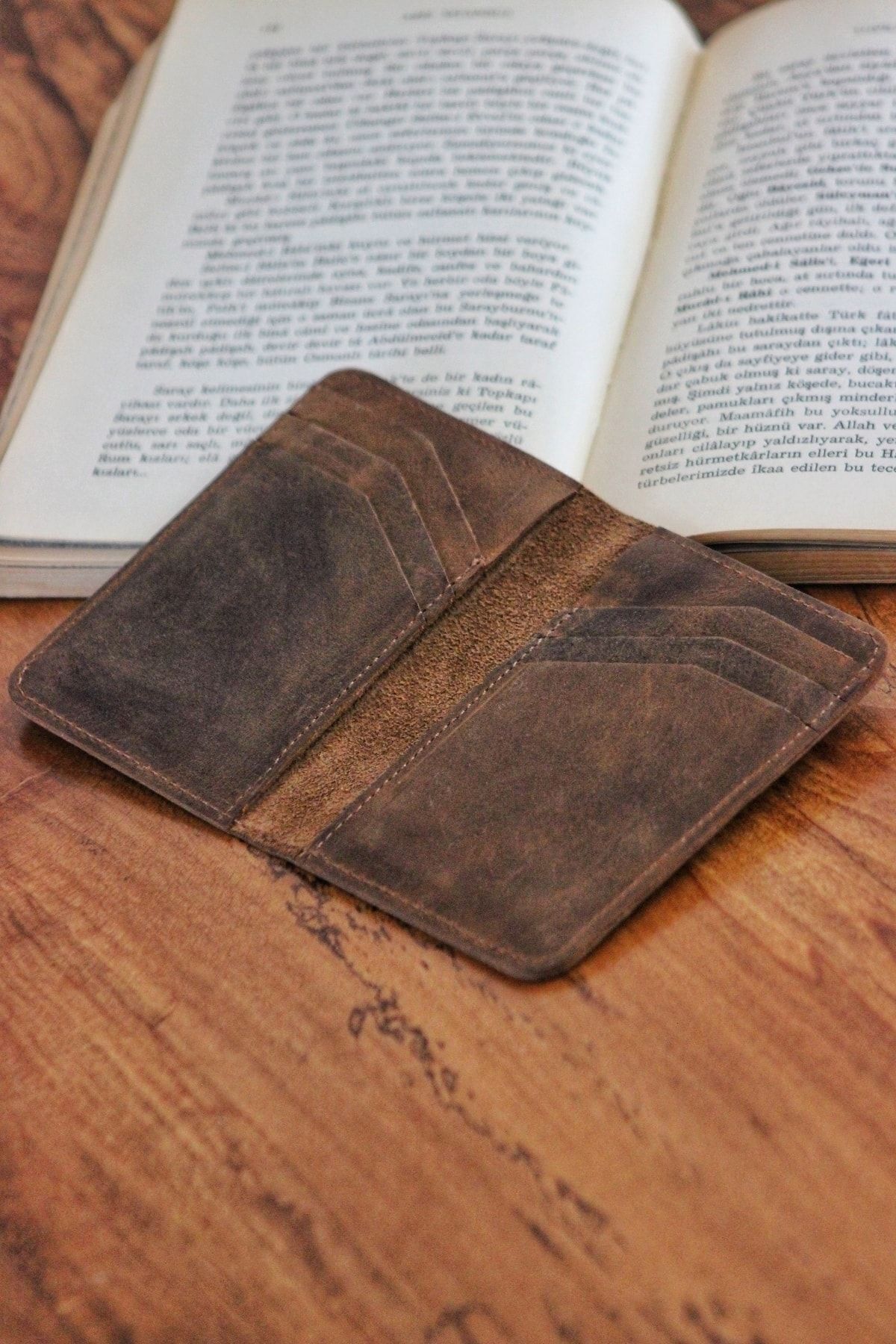 matleather Hakiki Deri Dik Kartlık / Kestane / Anahtarlık görsel 3