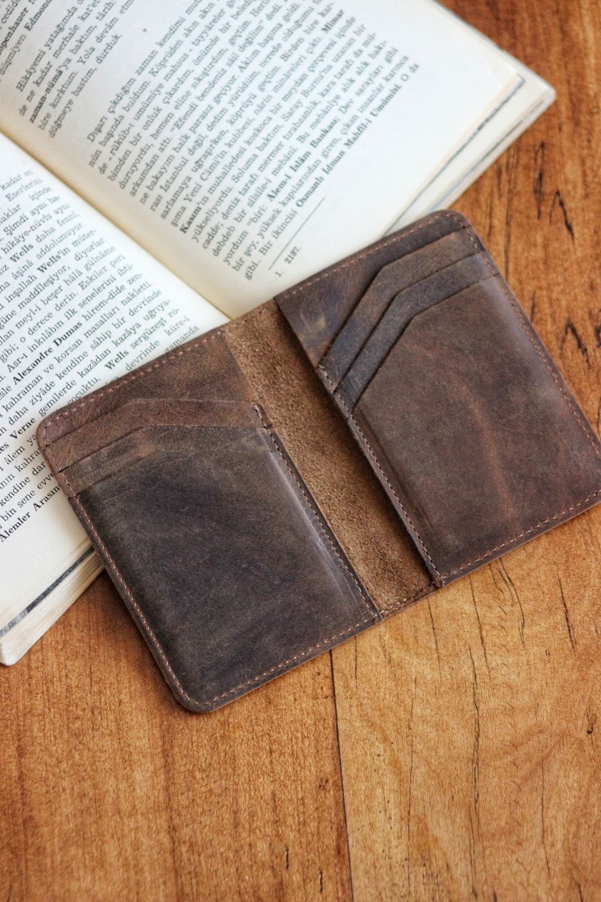 matleather Hakiki Deri Dik Kartlık / Kestane / Anahtarlık görsel 2