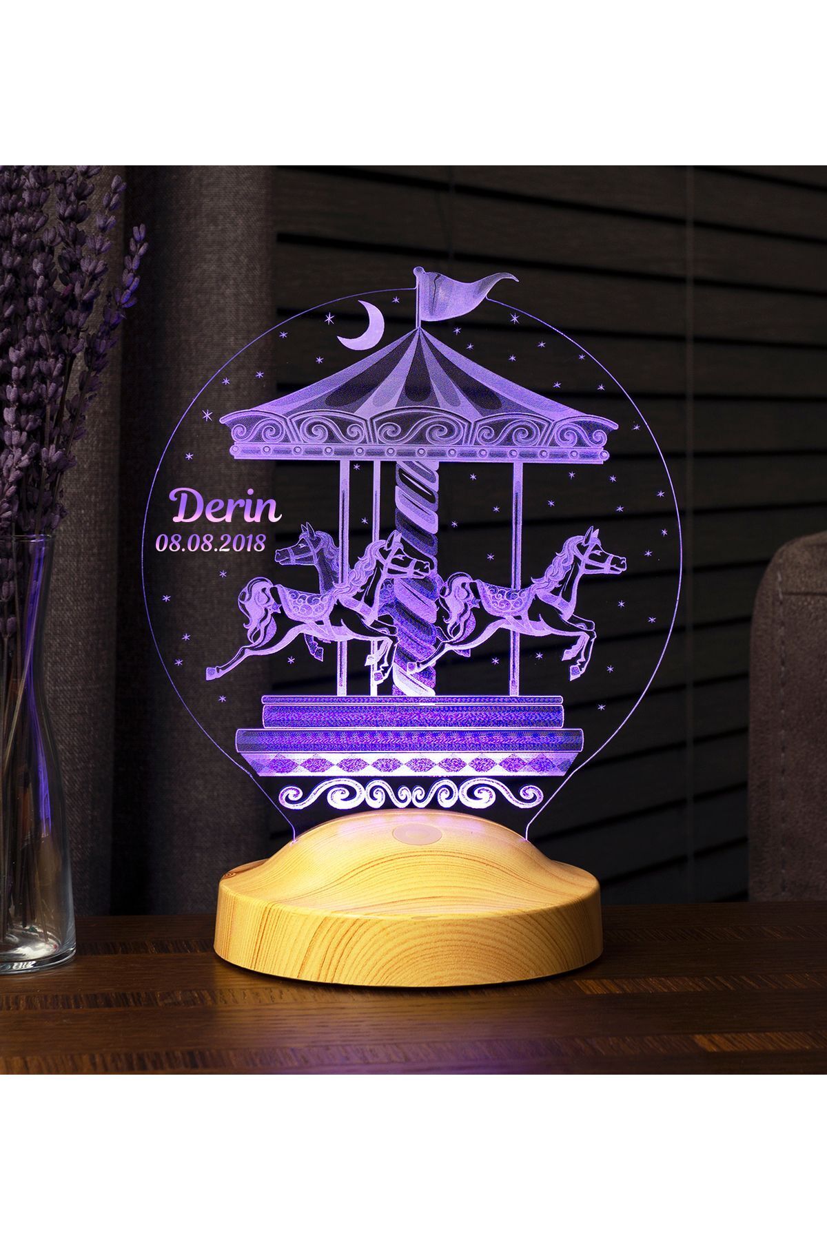 SEVGİLAMBASI Atlı Karınca, Çocuk Gecelambası, Tatlı Uykular Oğlum Hediyesi 3 Boyutlu Led Lamba fotoğrafı 3 (önizleme)