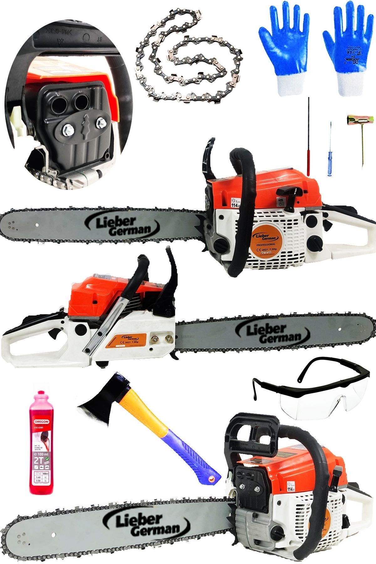 Lieber German Ctk0709 Çift Egzozlu Tam Profesyonel 2.1 Hp 52cc