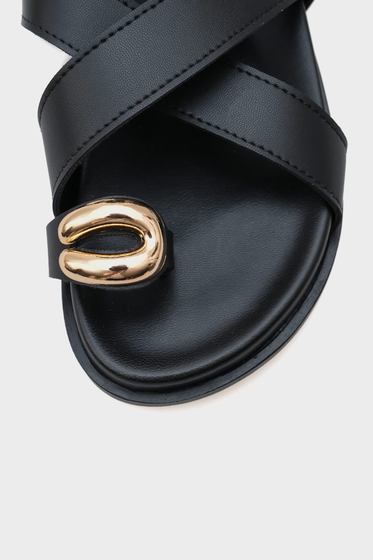 Capone Outfitters-Sandale de damă Maribel Flip Flop cu curea la gleznă cu toc plat 3