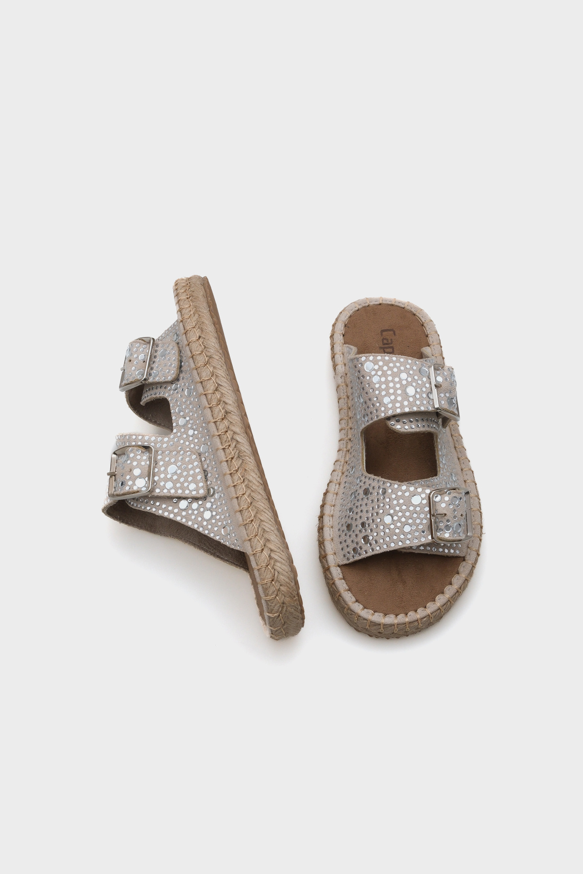 Capone Outfitters-Caitlin Double Striped Stone Women's Espadrille Slippers 3