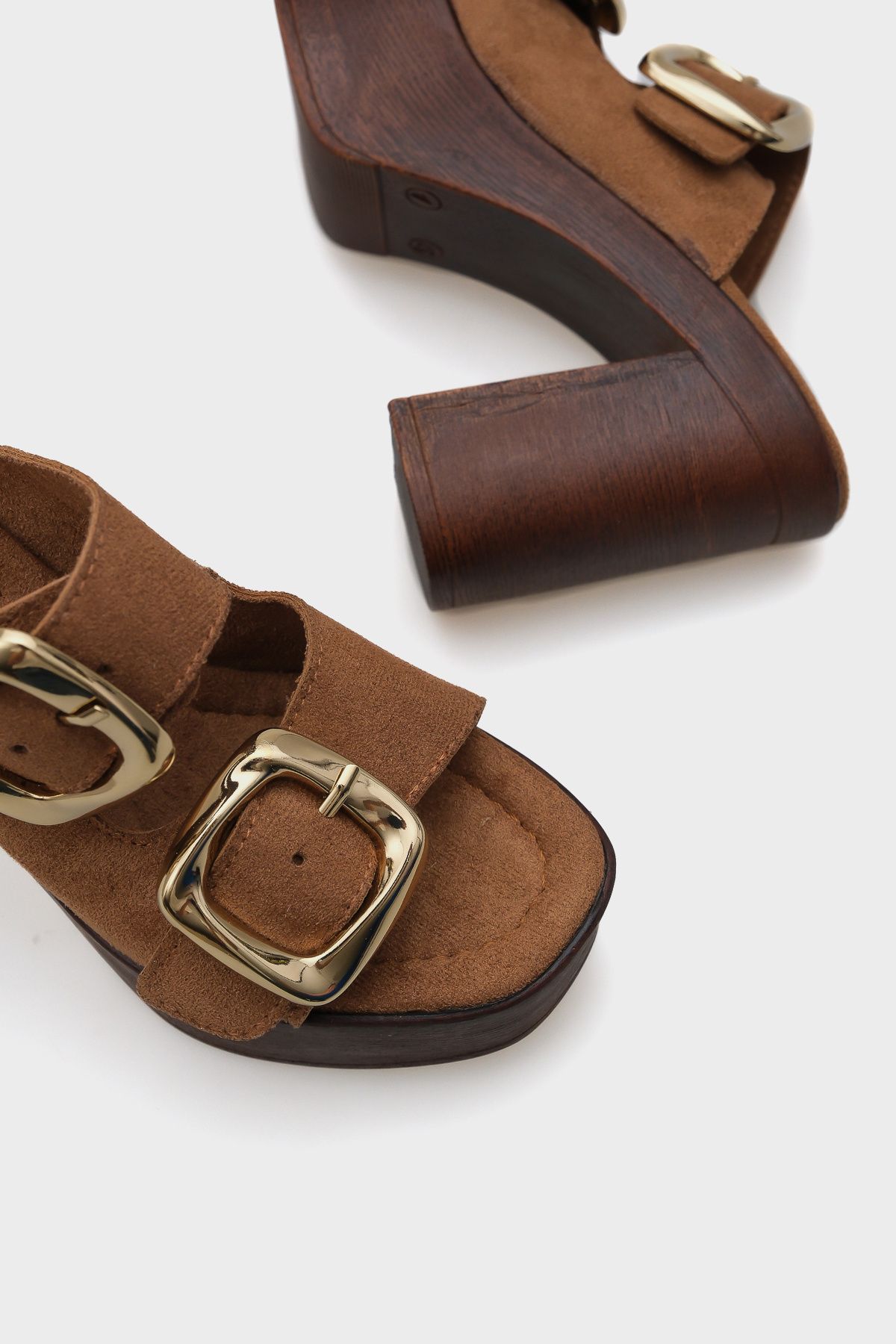 Capone Outfitters-Γυναικείες παντόφλες Marje Platform Suede Single Strap 3