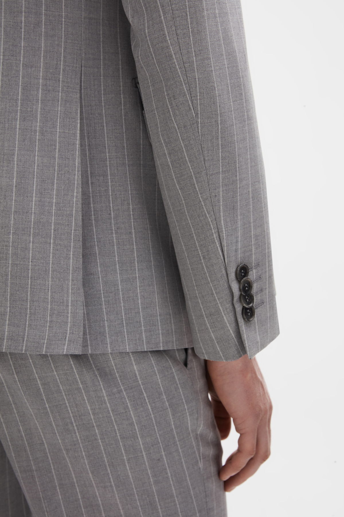 D'S Damat-Ds Damat Regular Fit Gray Striped Double Breasted Suit 6
