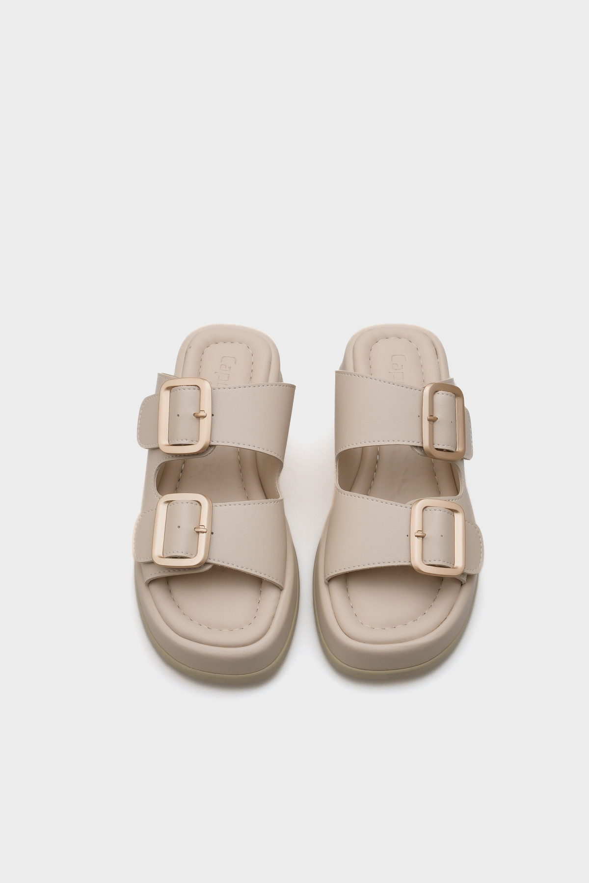 Capone Outfitters-Dámské pantofle Marge na klínovém podpatku s dvojitou páskovou přezkou 5