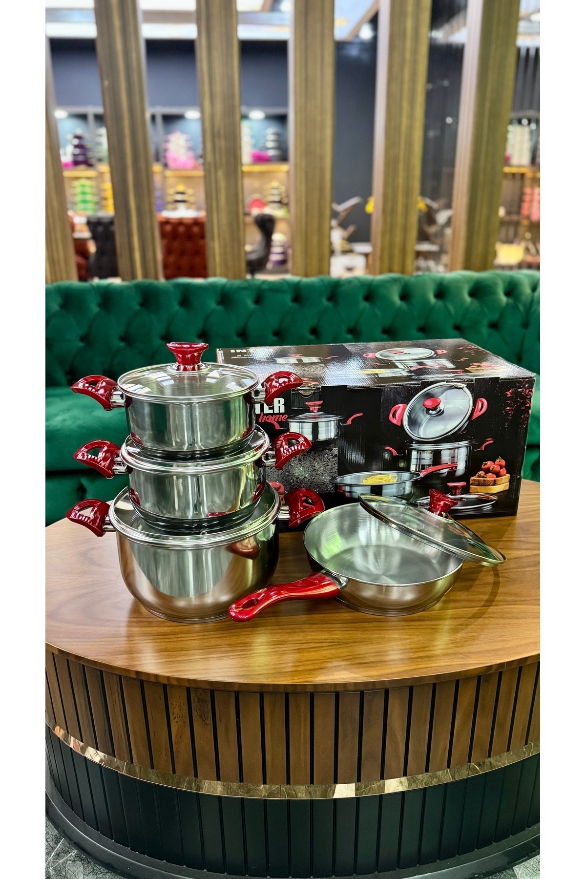 AYKUT 8 Parça Elma Şekeri Renkli Çelik Tencere & Tava Seti