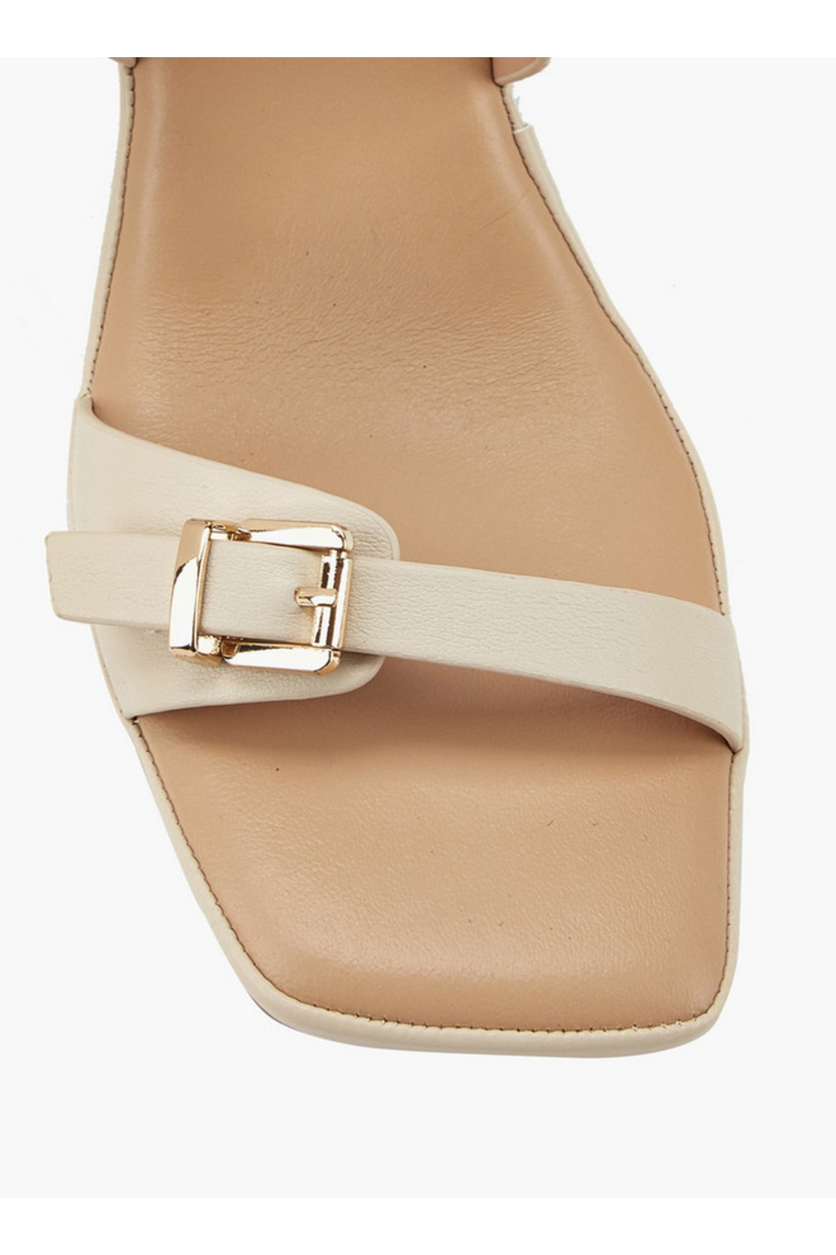 Paprika-Buckle Accent Slip-On Sandals with Block Heels 4