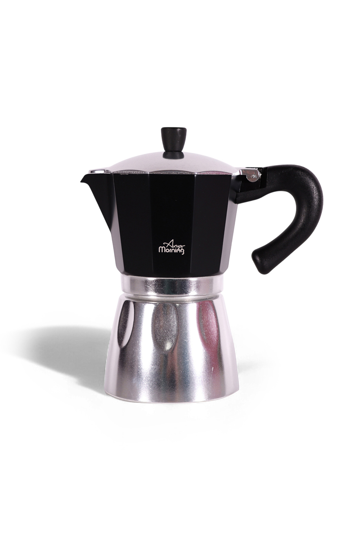 Any Morning 240 ml Alüminyum Moka Pot Espresso Kahve Makinesi Siyah Hes-6