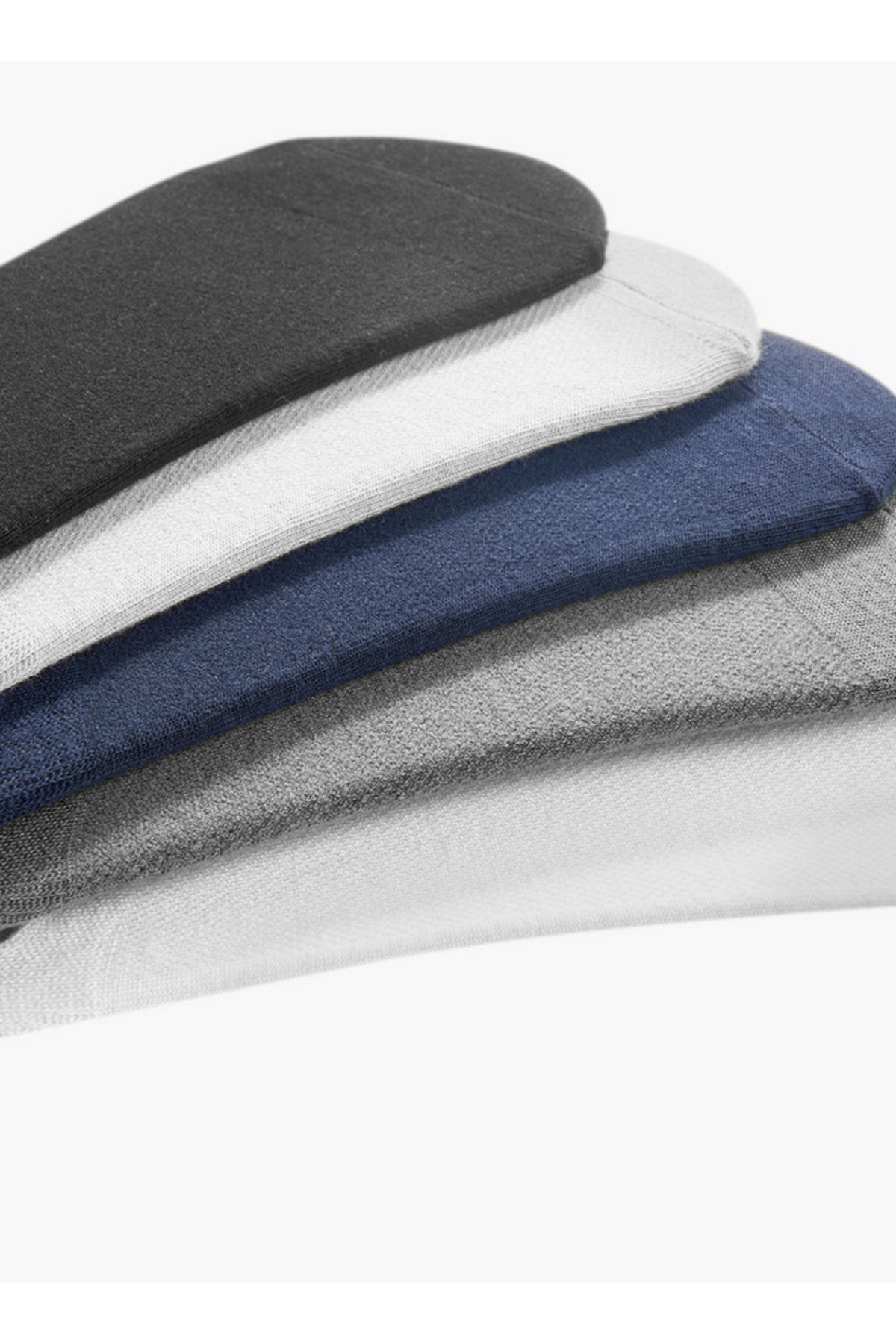 GLOO-Textured Non Terry No Show Socks - Set of 5 3