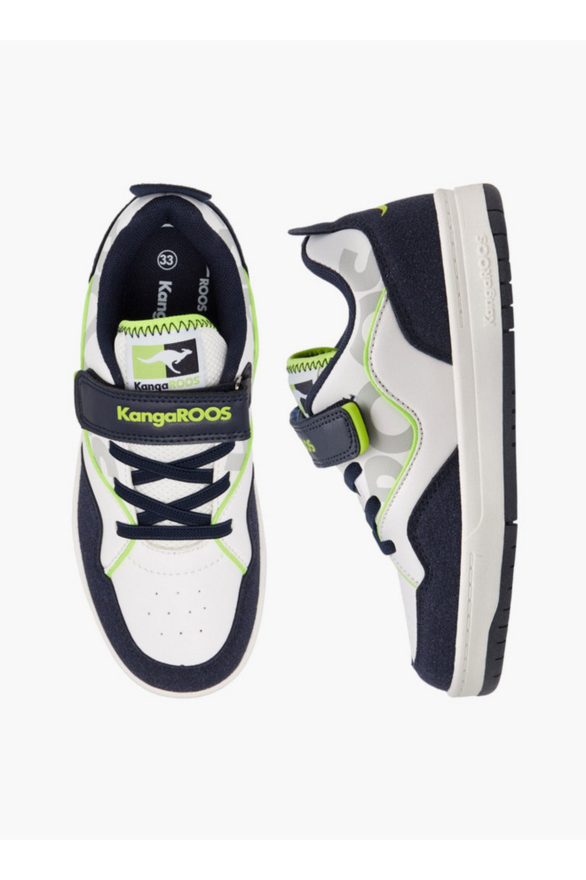 Kangaroos-Boys' Panelled Sneakers with Hook and Loop Closure 1