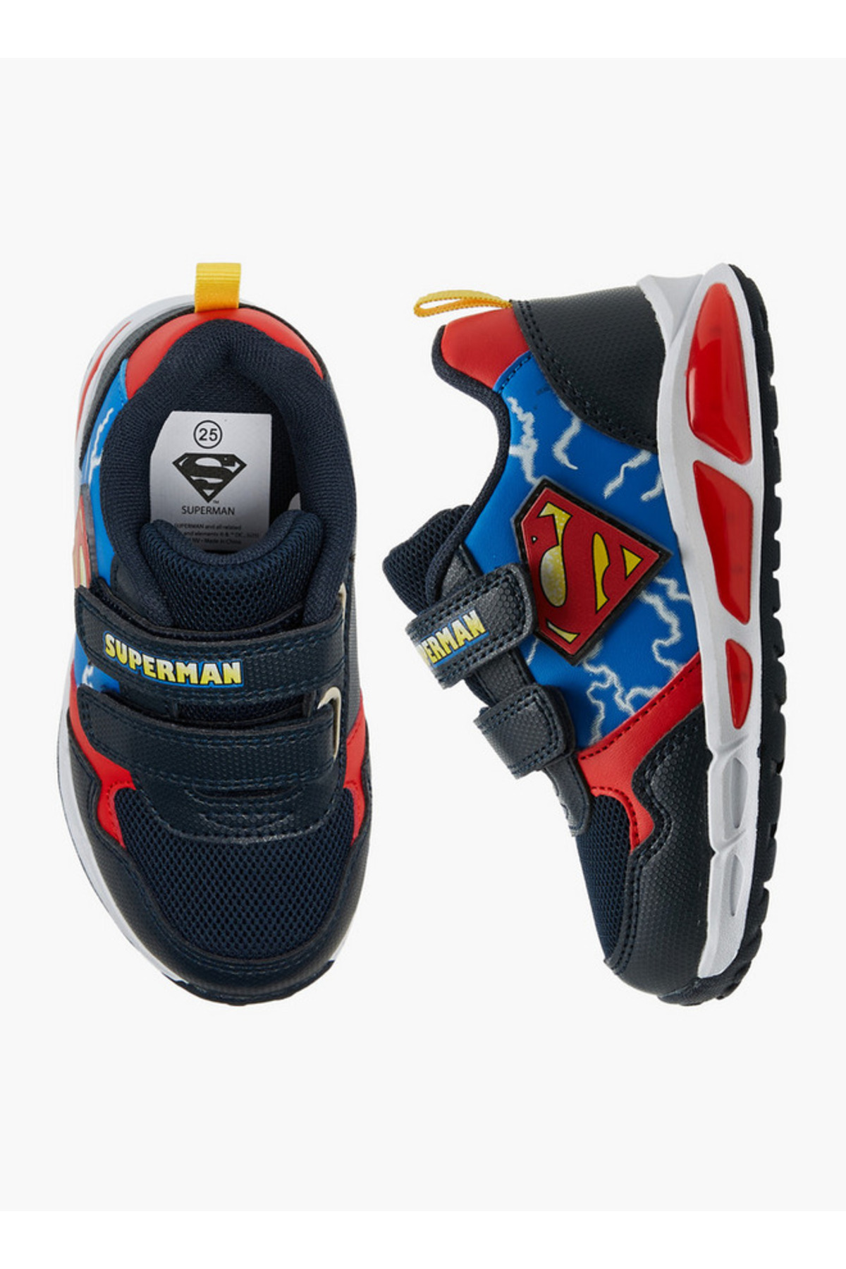 Superman-Print Light-Up Sneakers with Hook and Loop Closure 1