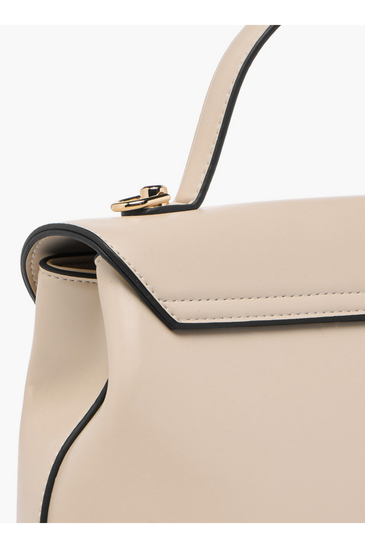 Paprika-Solid Satchel Bag with Button Closure 6