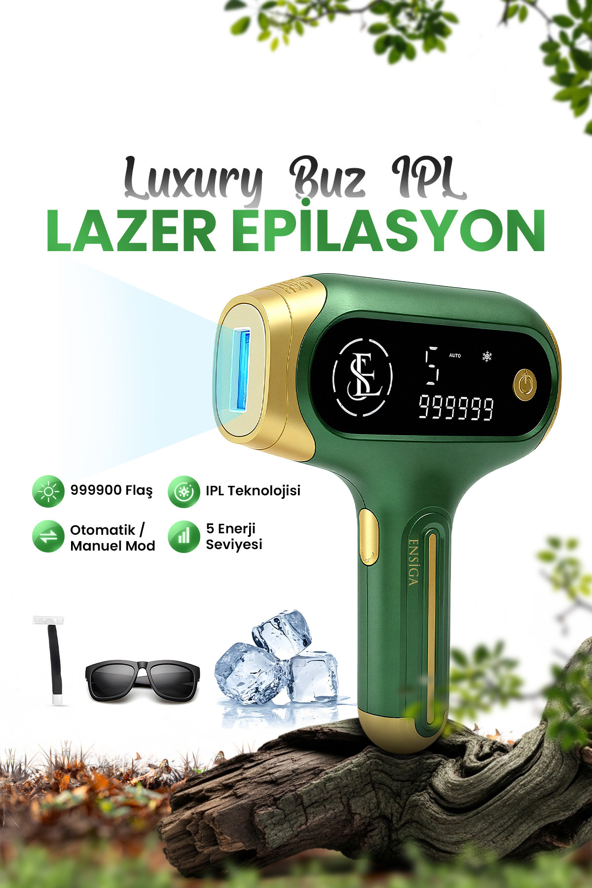EN SİGA Kuvars Lamba Buz IPL Lazer Epilasyon 999.999 Atım Ağrısız Vücut Yüz Cihazı Çok Fonksiyonlu Otomatik