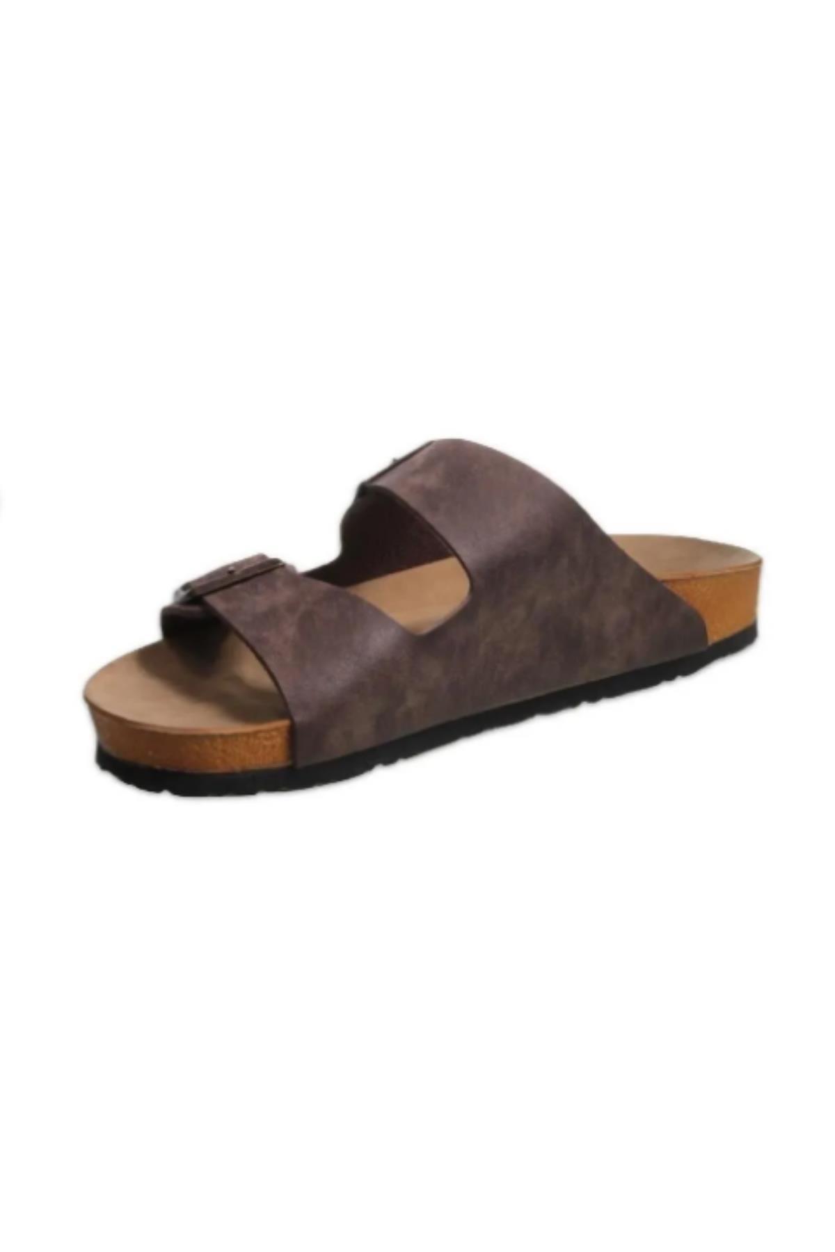 Neon Shoes Madrid Unisex Ortopedik Tabanlı Terlik Çift Bantlı Tokalı Günlük Rahat Ev & Dışarı Terliği görsel 6