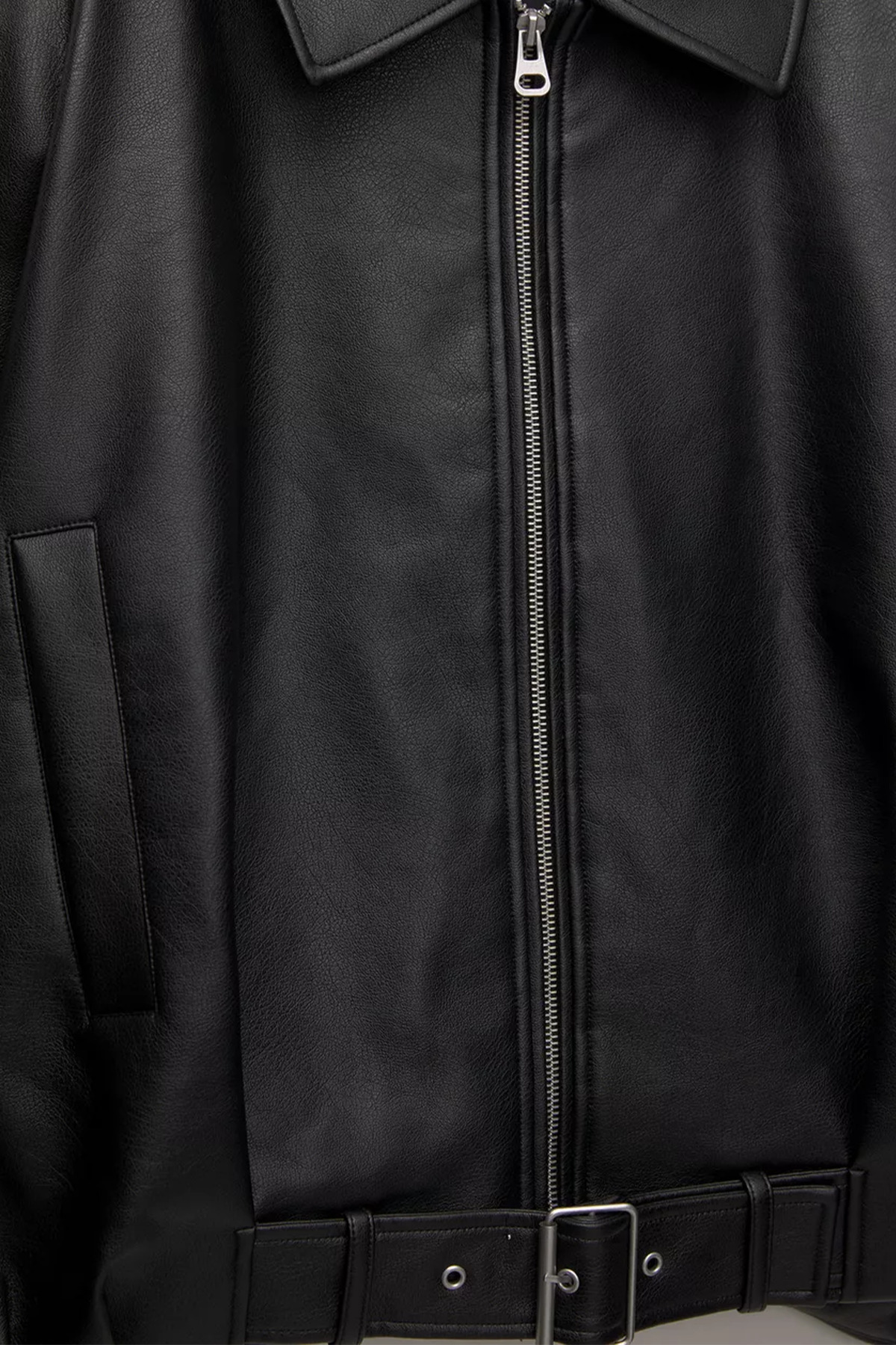 MANMARK  Kadın Oversize Tokalı Kemerli Deri Ceket –Rahat Kalıp,Günlük Dış Giyim| Yeni Sezon Trend Kadın Ceket - Görsel 5