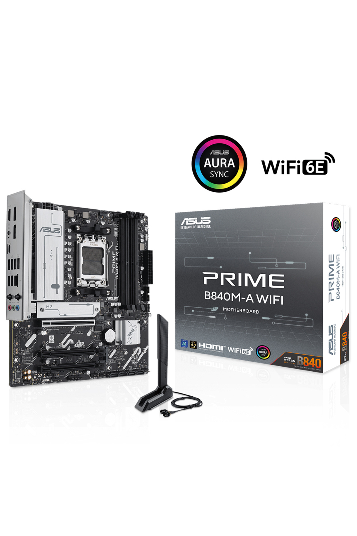 ASUS-Prime B840M-A Wifi Amd B840 Socket Am5 Ddr5 7600+(Oc)Mhz Matx Gaming (Gamer) Motherboard 1