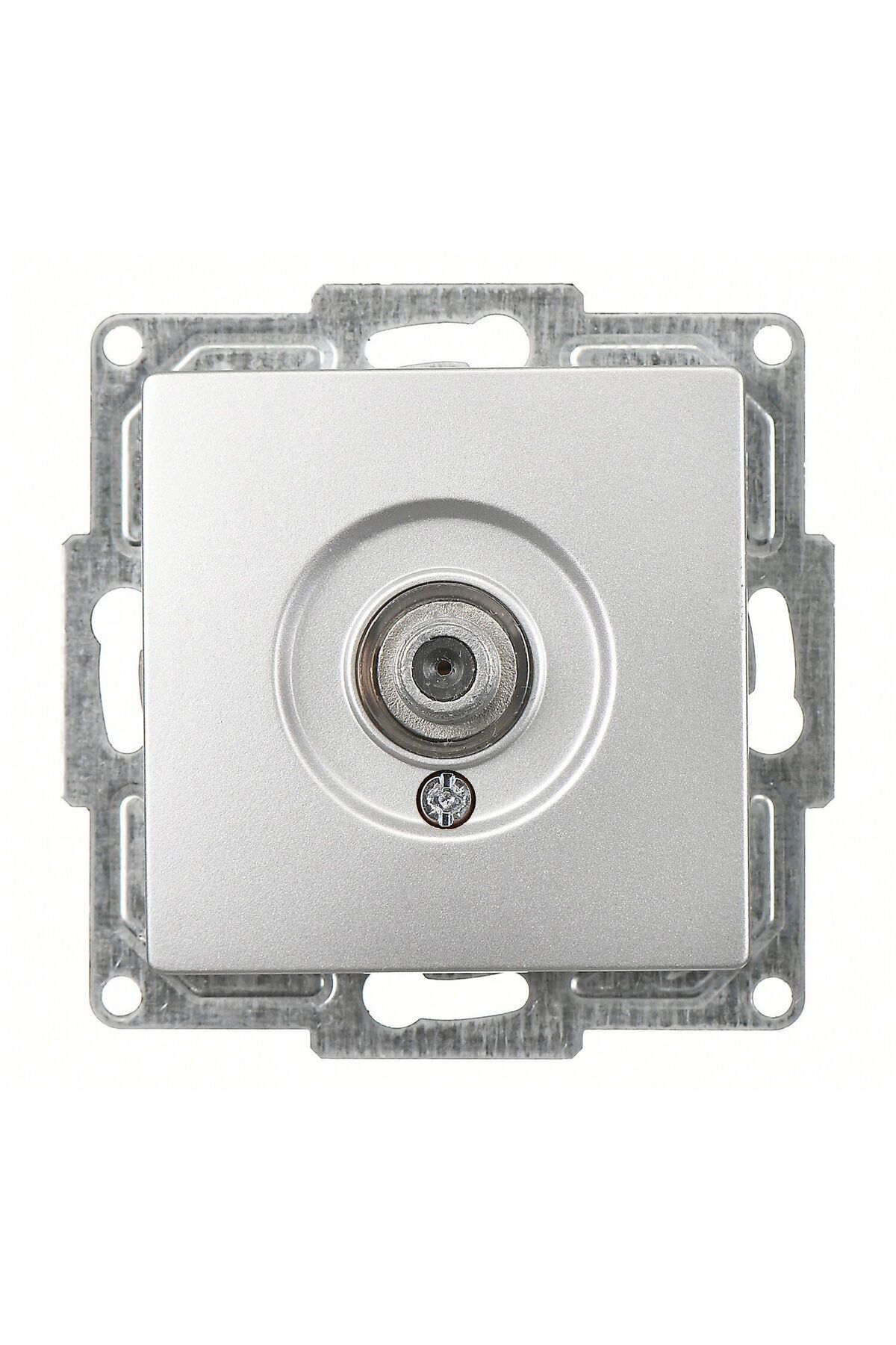 Günsan-Visage Silver Single Satellite Socket with F Connector (Pass-Through-Terminal) Mechanism 1