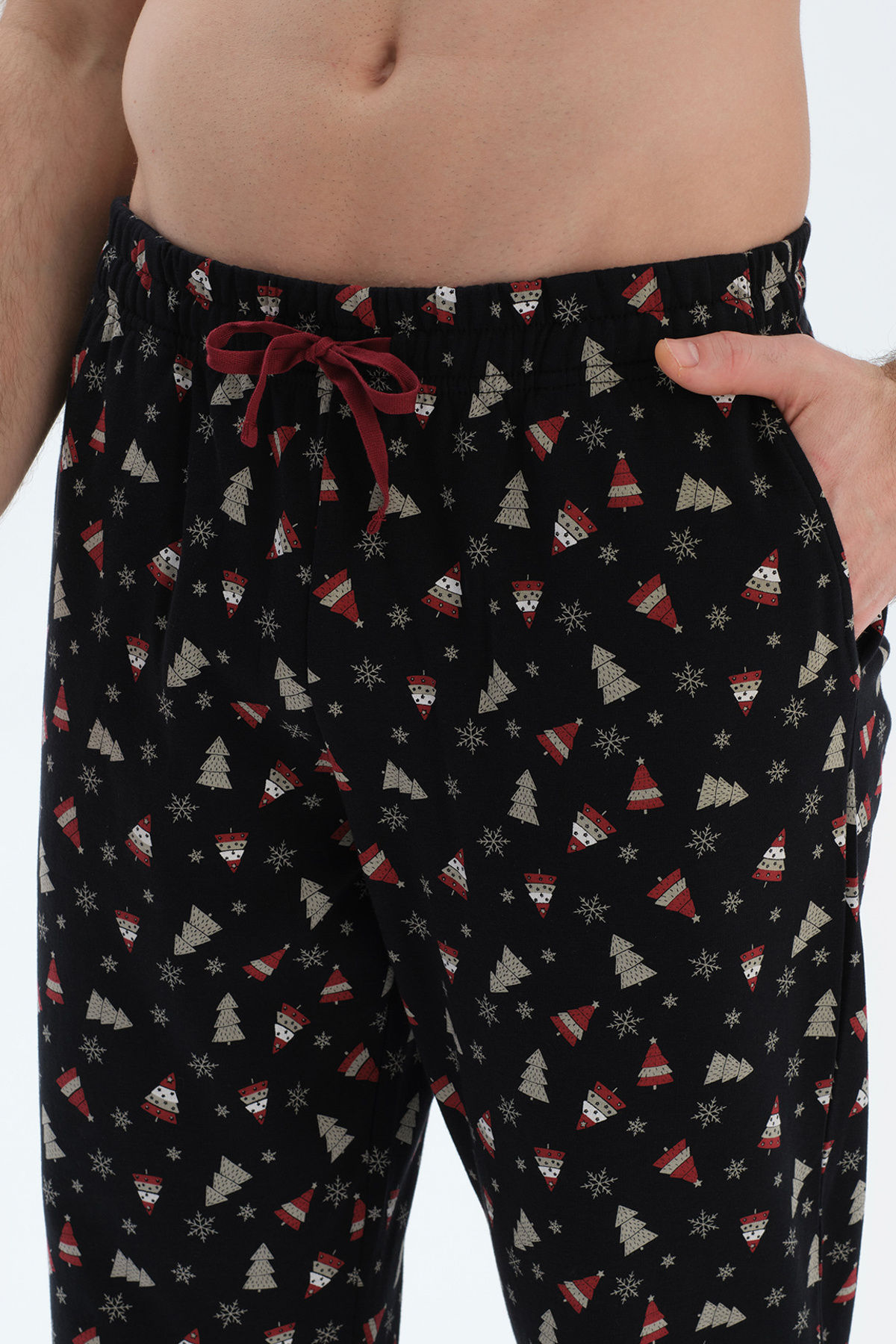 Dagi-Black Meter Printed Silk Apre Interlock Pajama Set 5